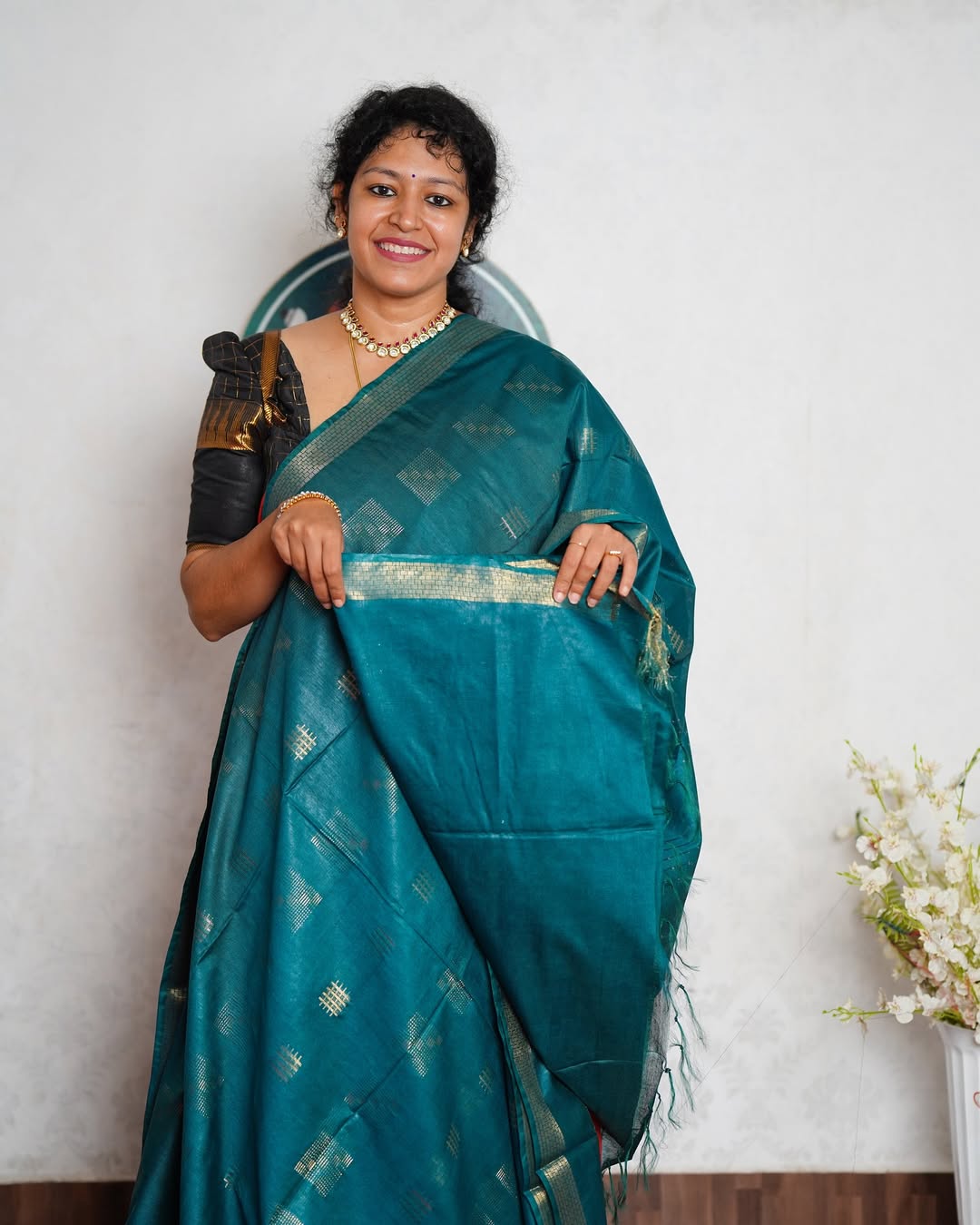 Elegant Charm – Kota Viscose/Semi Silk Saree with Boota Design