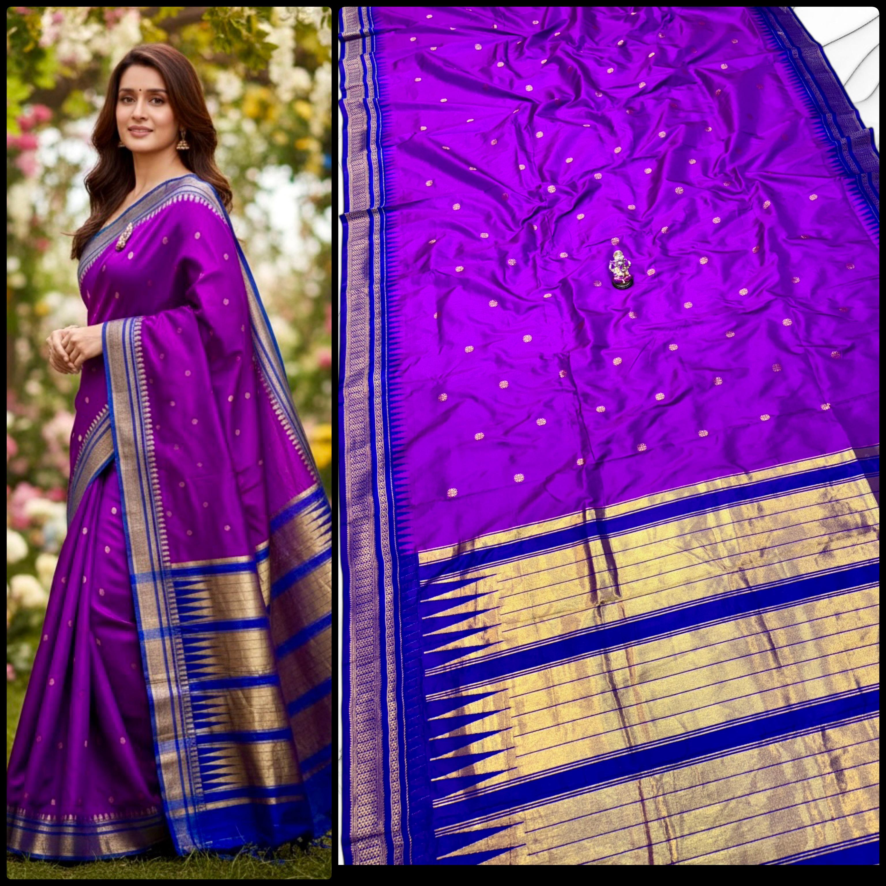 Half Silk Irkal Paithani – Grace in Every Drape