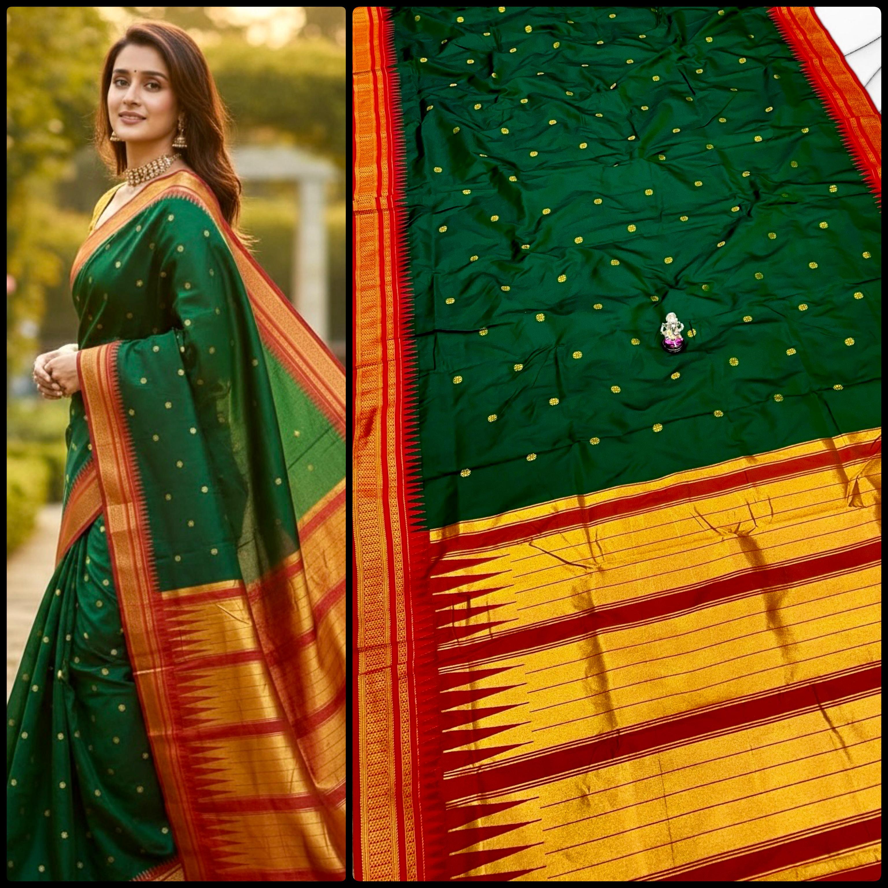 Half Silk Irkal Paithani – Grace in Every Drape