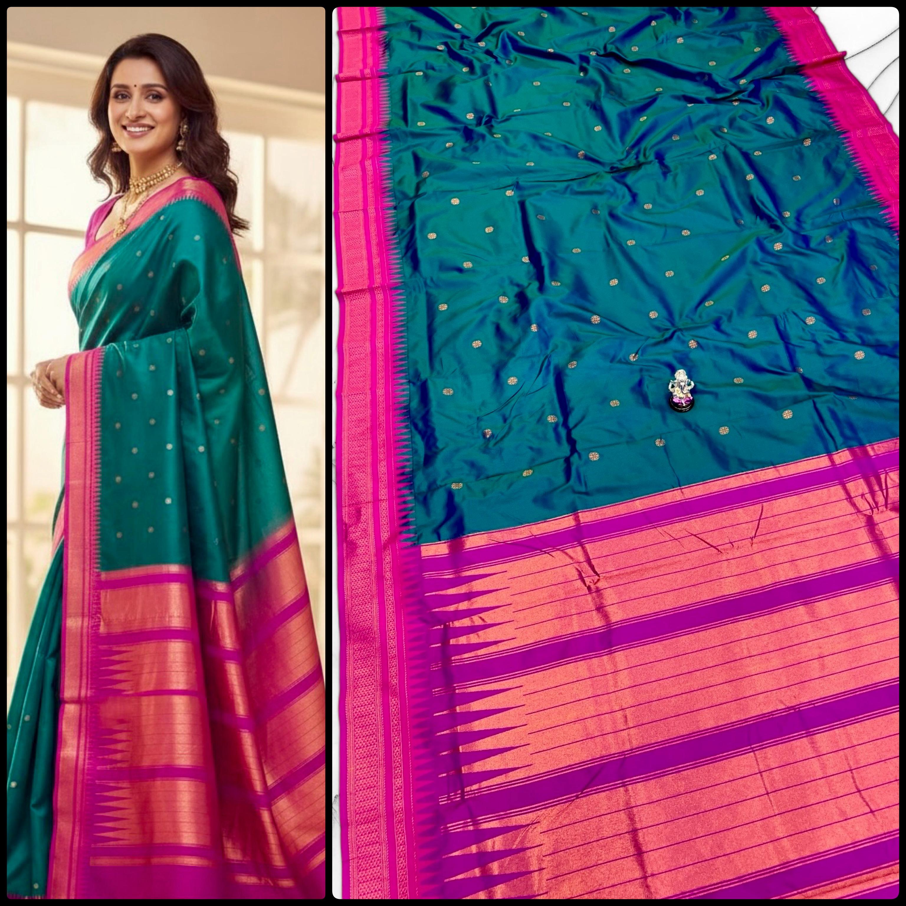 Half Silk Irkal Paithani – Grace in Every Drape