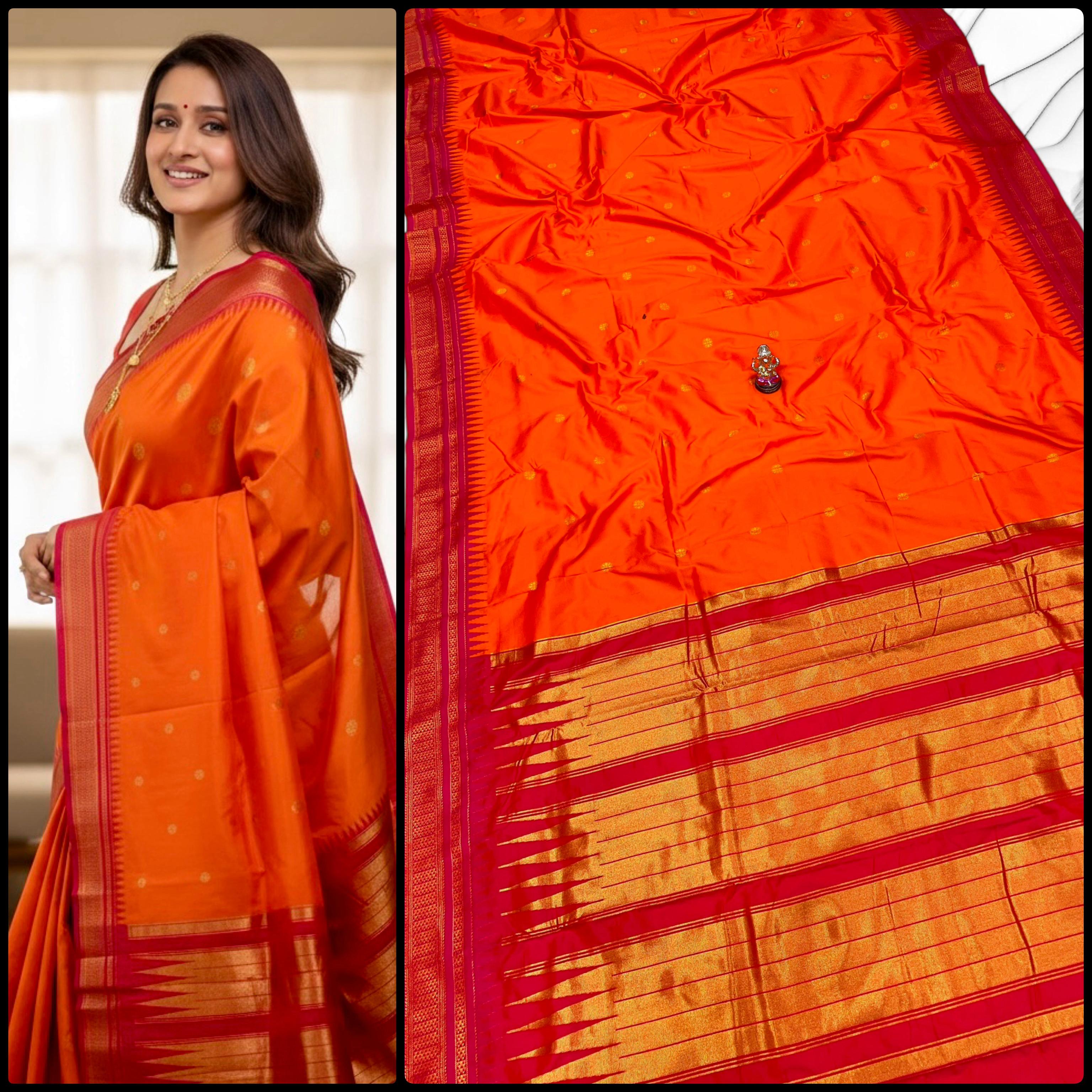 Half Silk Irkal Paithani – Grace in Every Drape