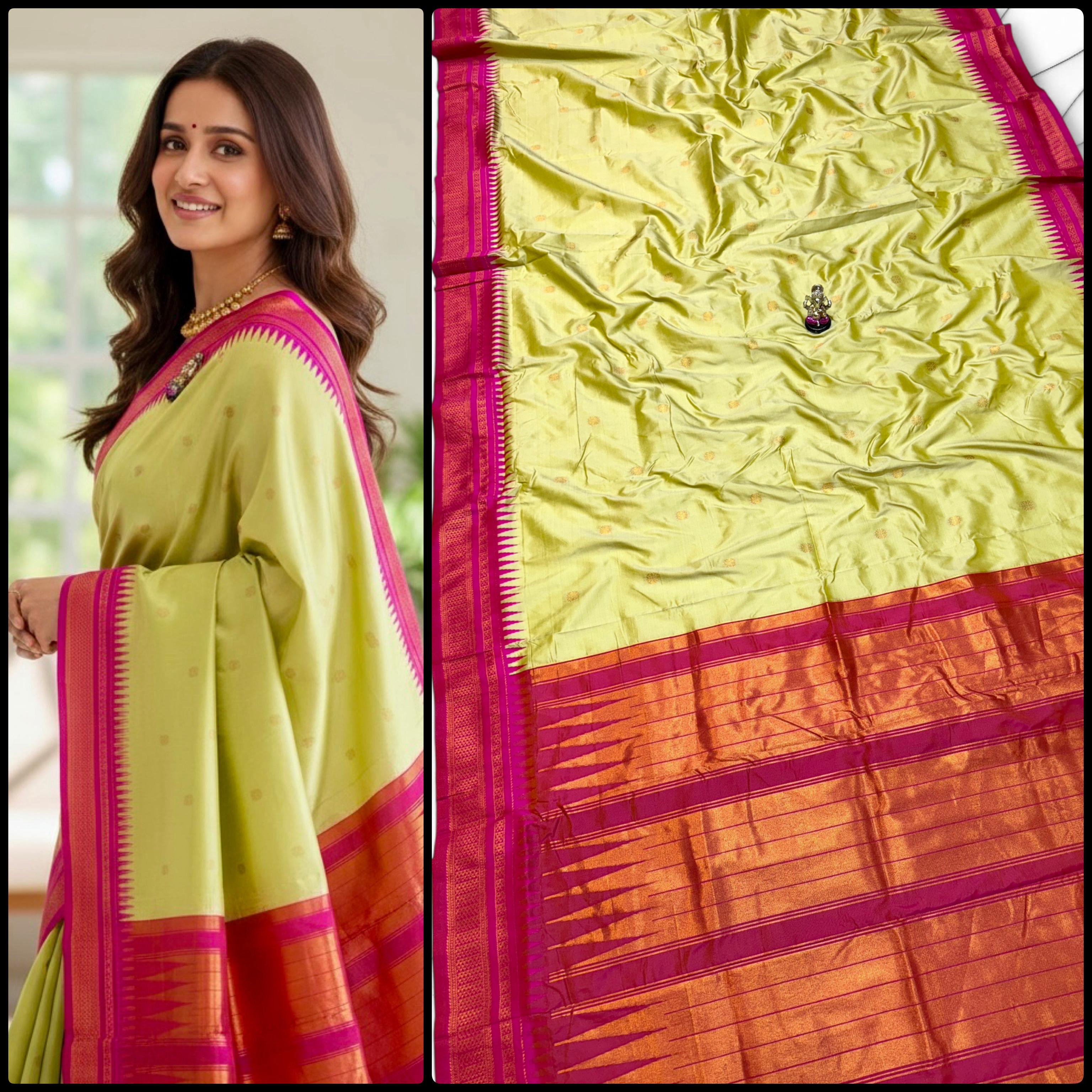 Half Silk Irkal Paithani – Grace in Every Drape