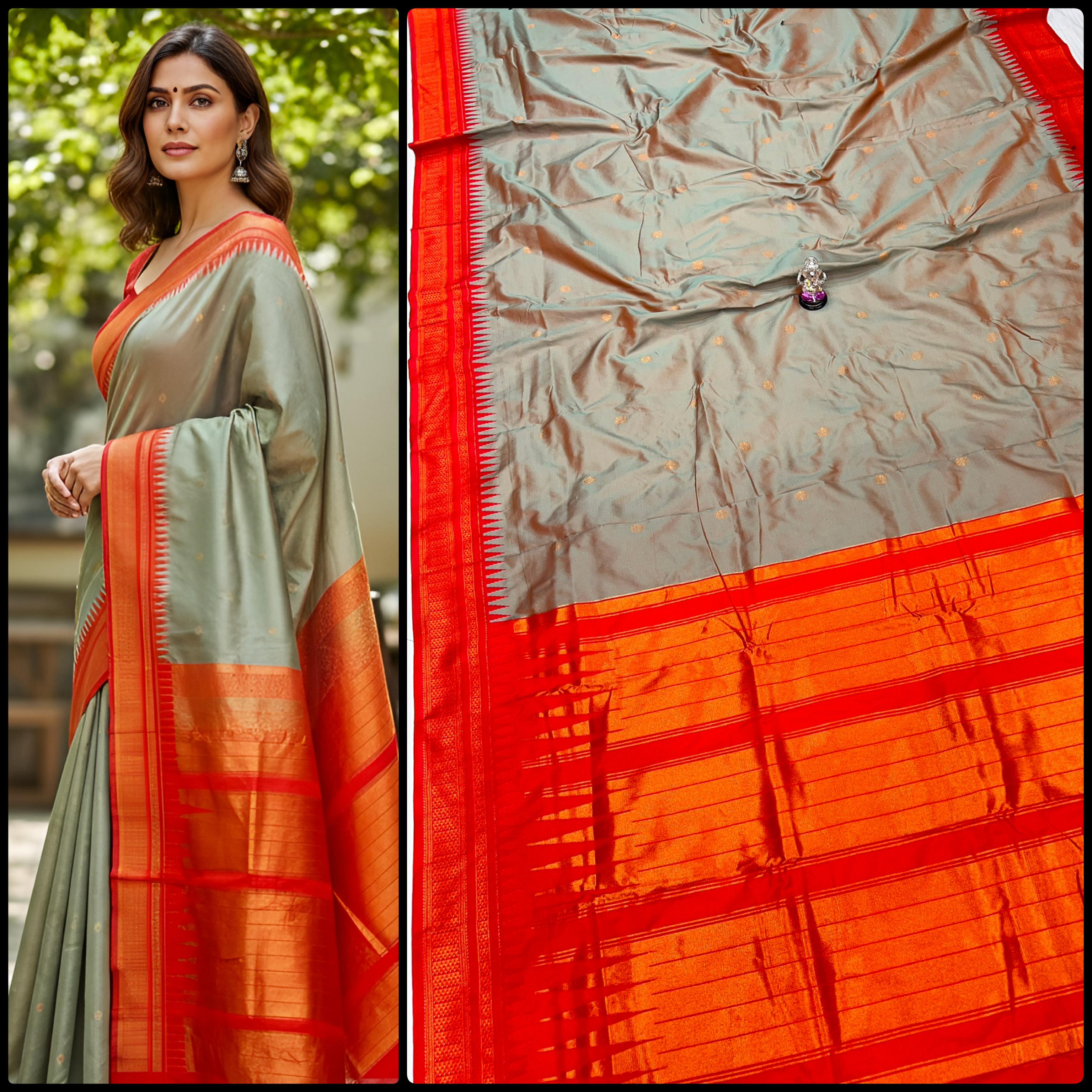 Half Silk Irkal Paithani – Grace in Every Drape