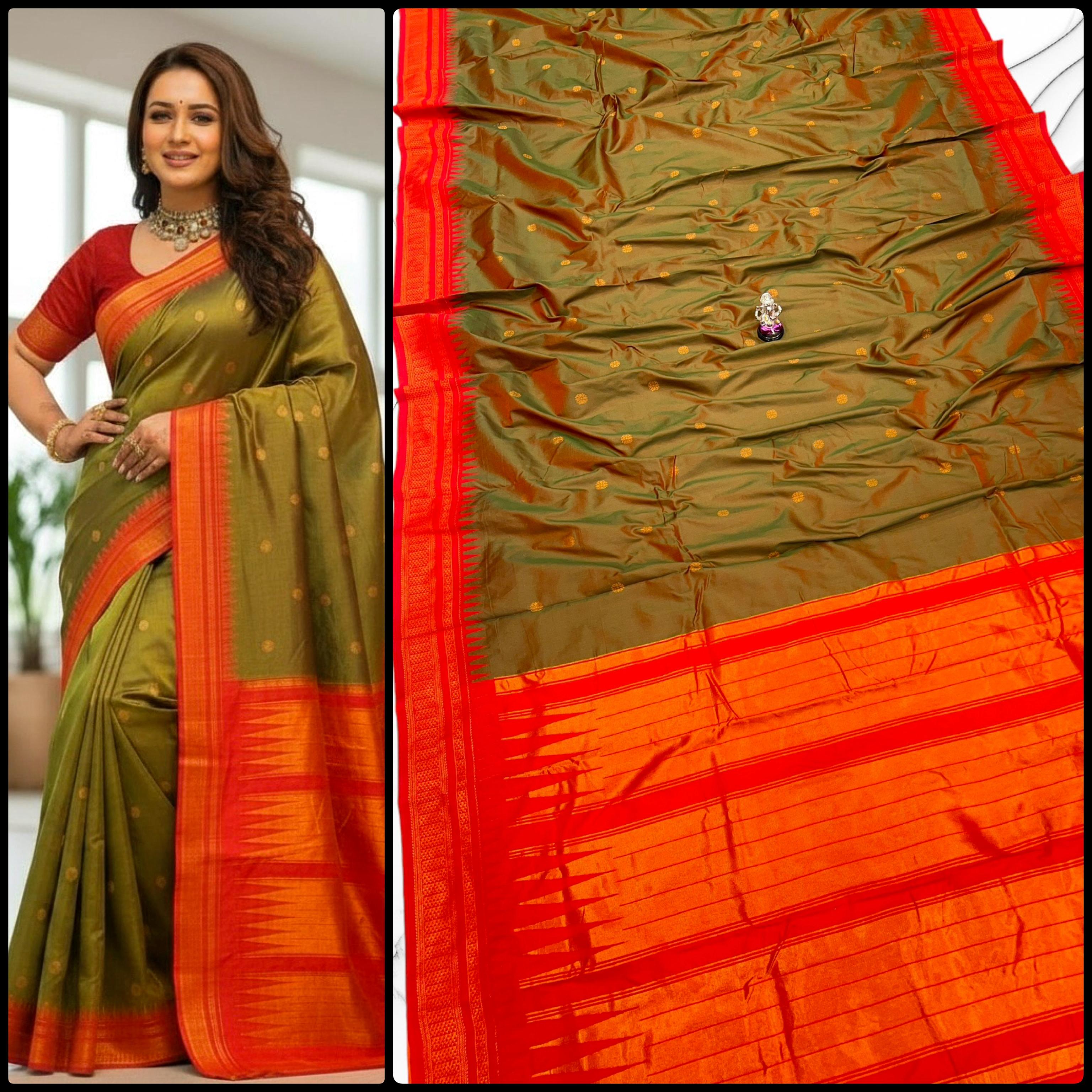 Half Silk Irkal Paithani – Grace in Every Drape