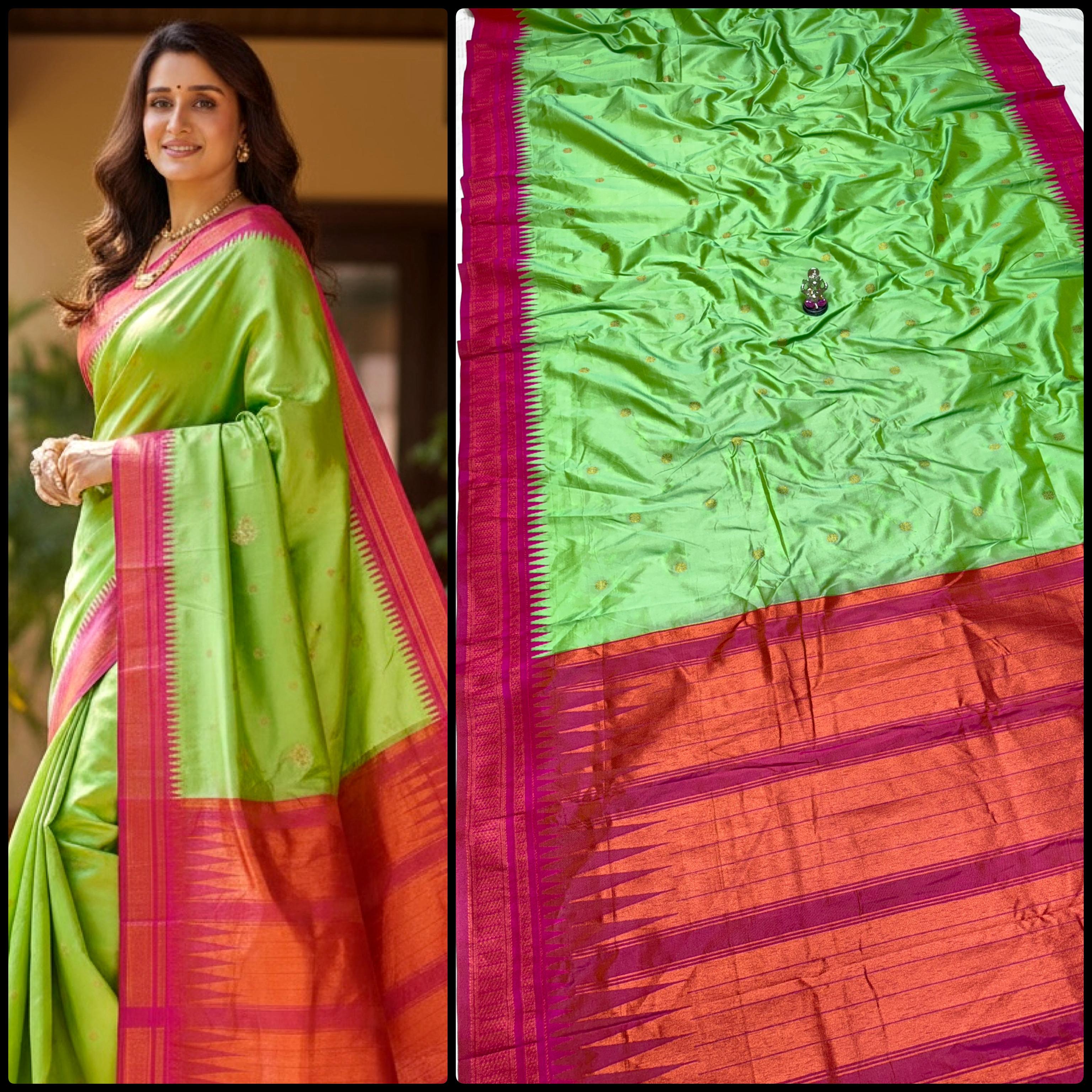 Half Silk Irkal Paithani – Grace in Every Drape