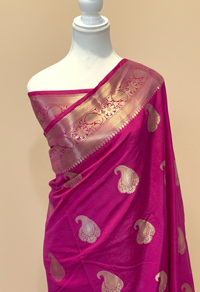 Festive Soft Banarasi Katan Silk Saree with Kairi Boota – Premium Handwoven Elegance