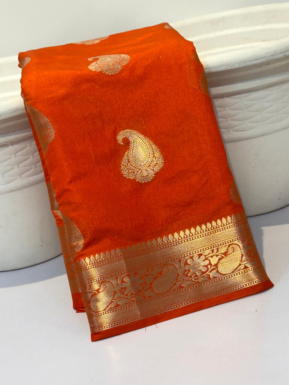 Royal Banarasi Katan Silk Saree with Elegant Kairi Boota Weave