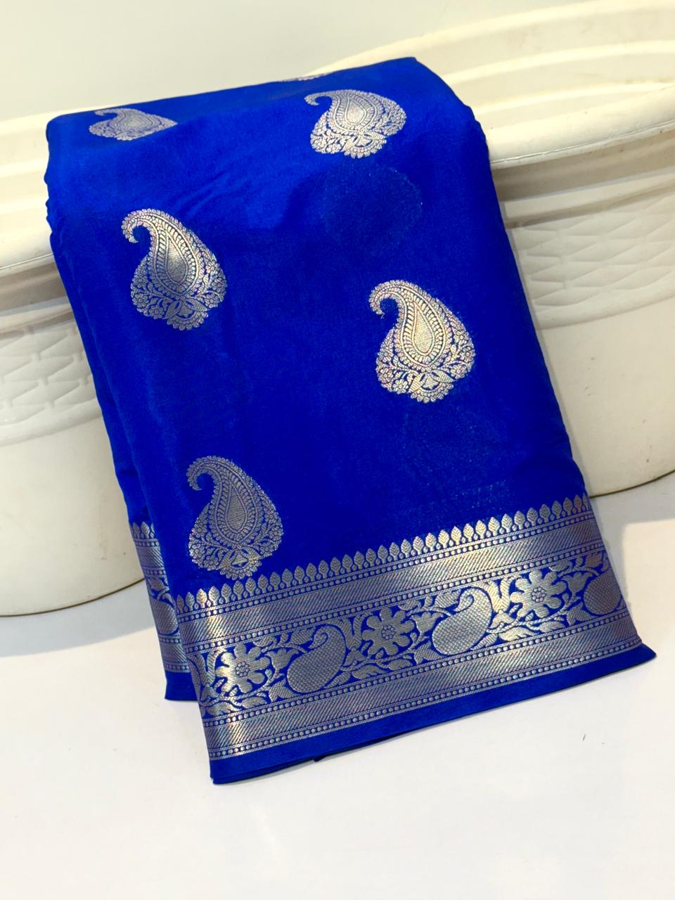 Royal Banarasi Katan Silk Saree with Elegant Kairi Boota Weave
