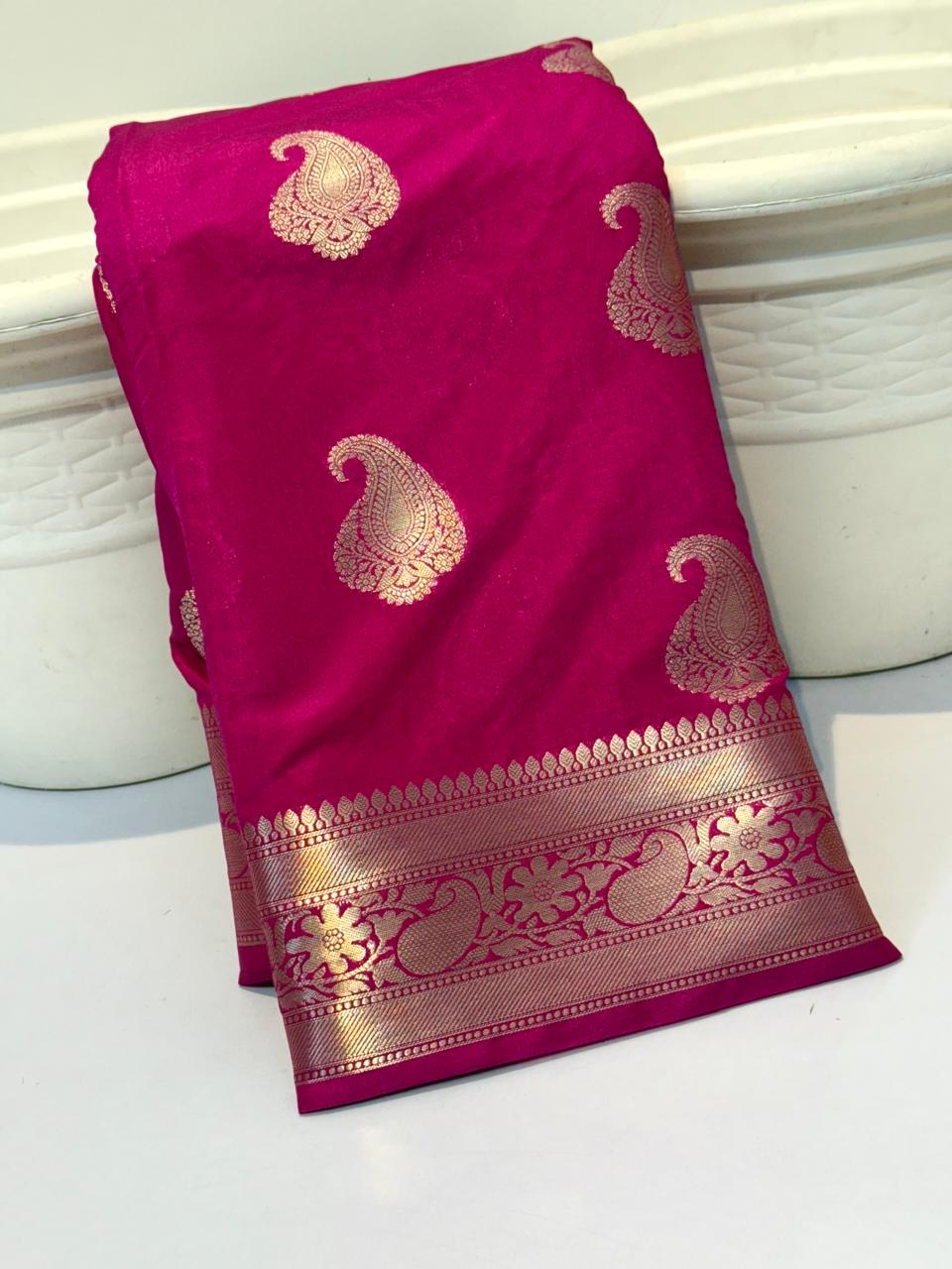 Festive Soft Banarasi Katan Silk Saree with Kairi Boota – Premium Handwoven Elegance