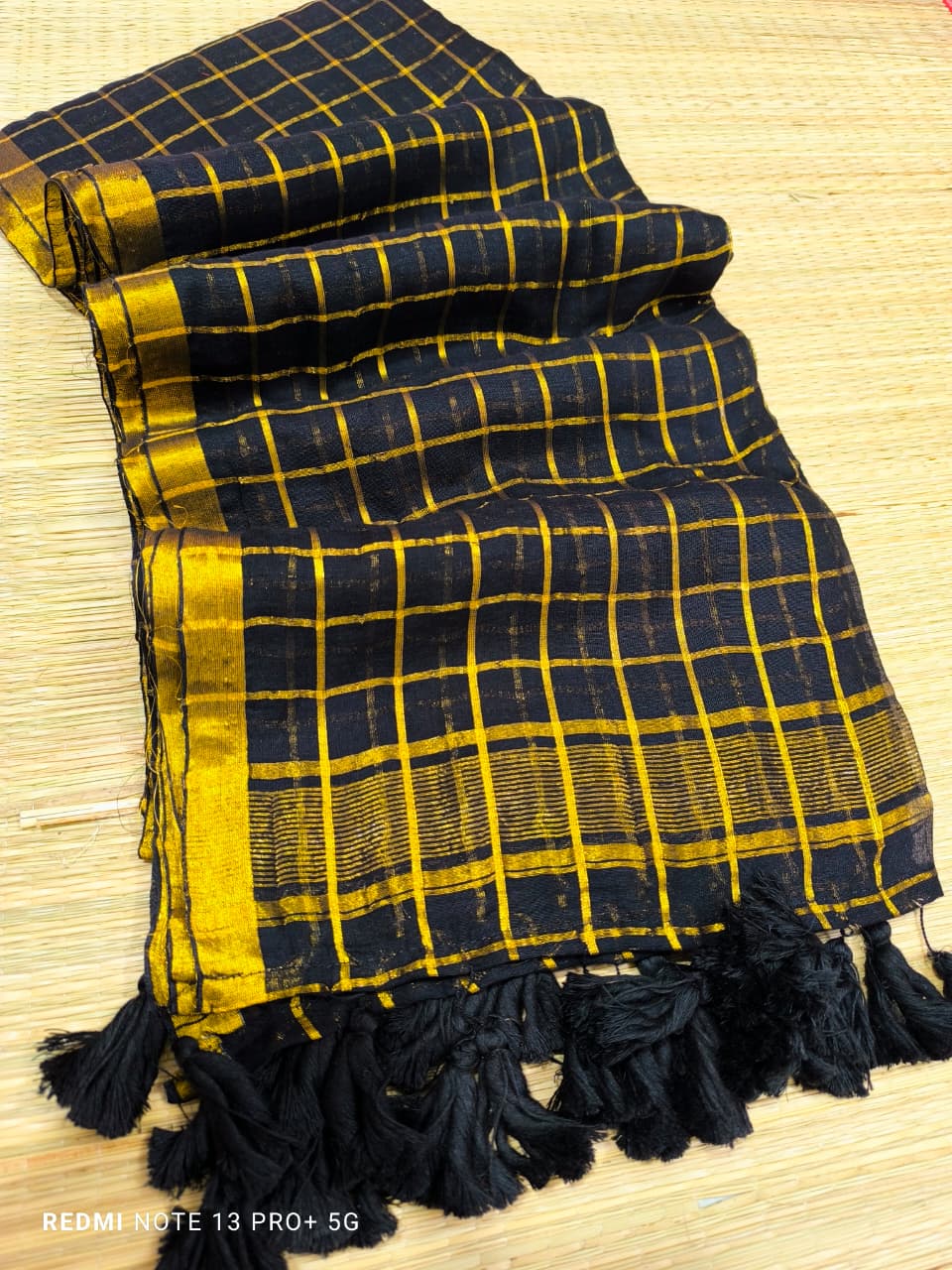 Elegant Office Wear – Pure 120 Count Mul Cotton Saree