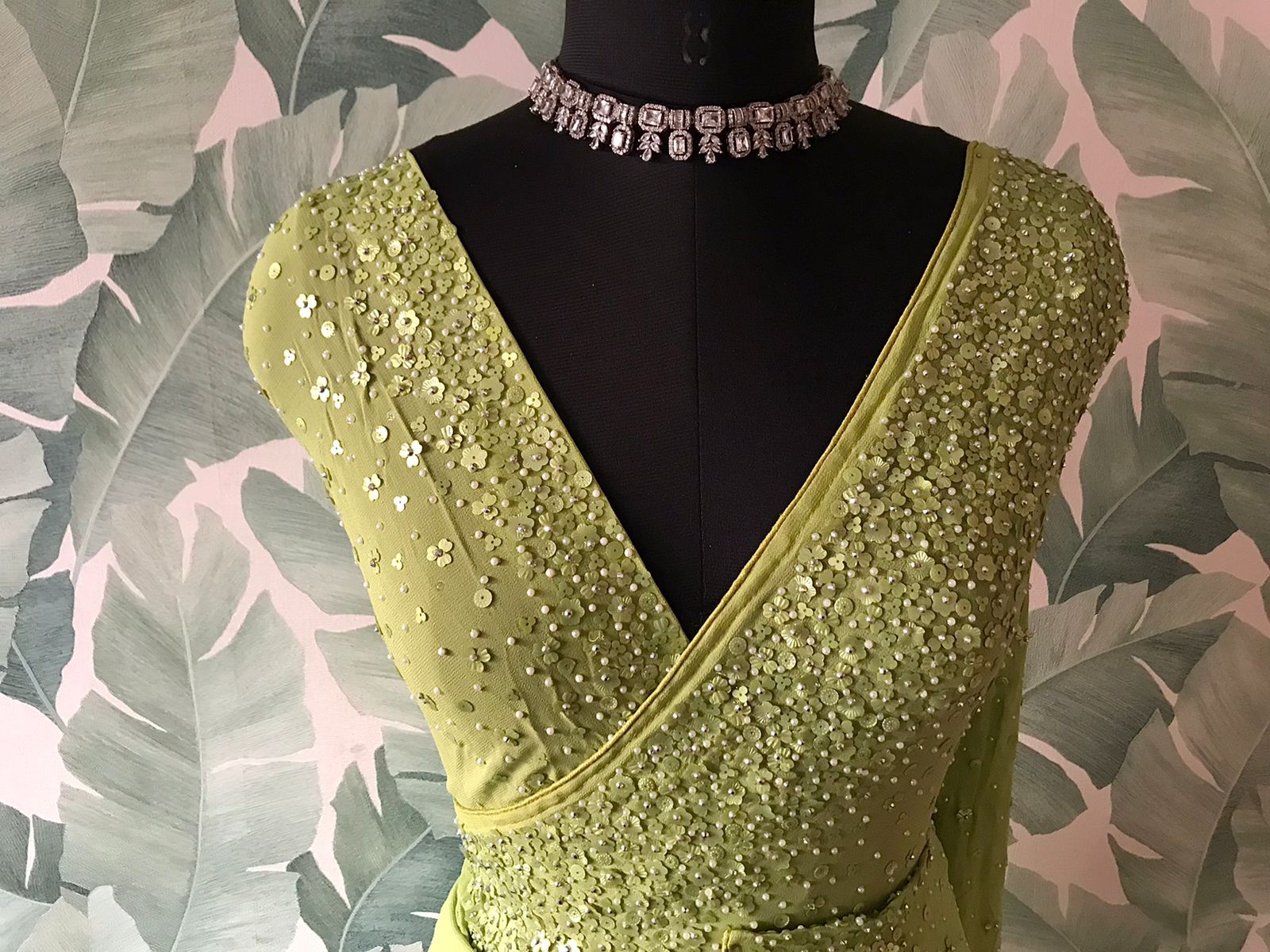 Luxury Georgette Silk Saree with Handcrafted Pearl Sequins Detailing