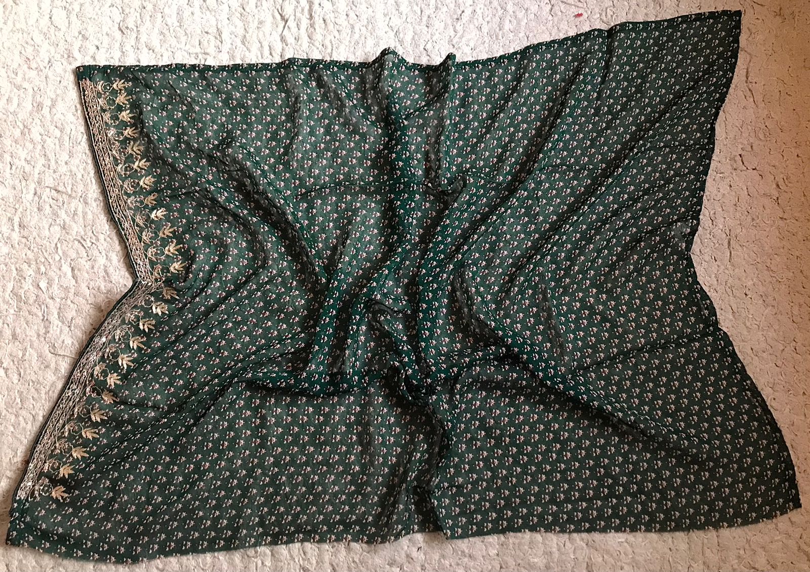 Kareena-Inspired Bottle Green Saree with Luxurious Hand Embellishments
