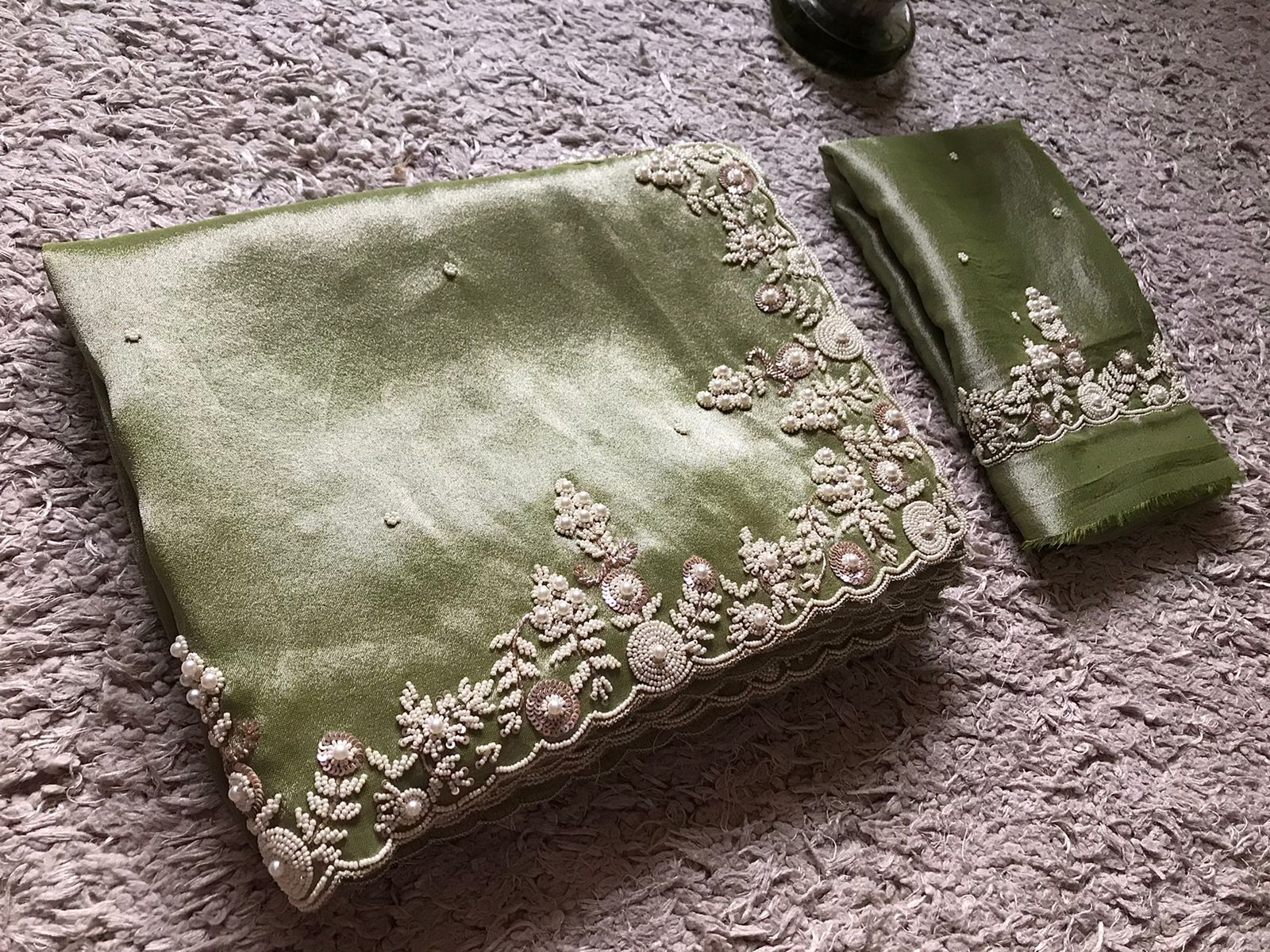PISTACHIO GREEN KANCHIPURAM ZARI TISSUE SILK SAREE
