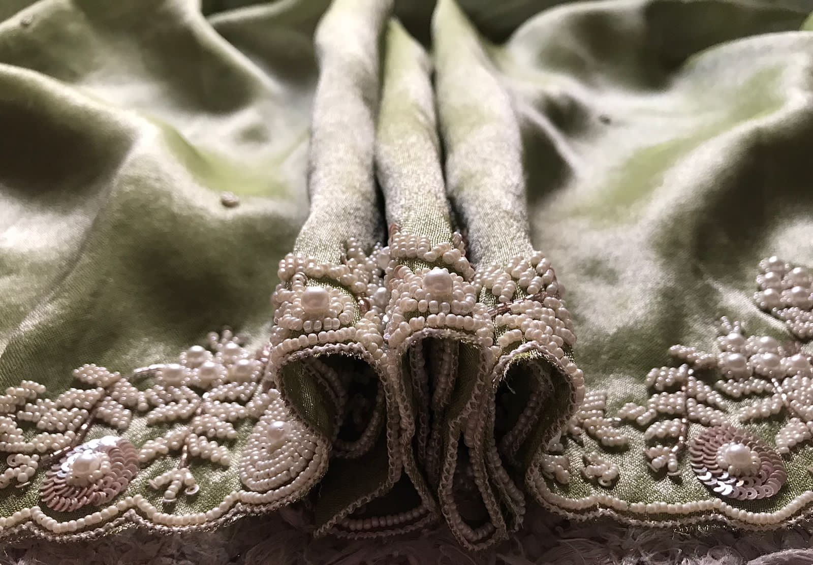 PISTACHIO GREEN KANCHIPURAM ZARI TISSUE SILK SAREE
