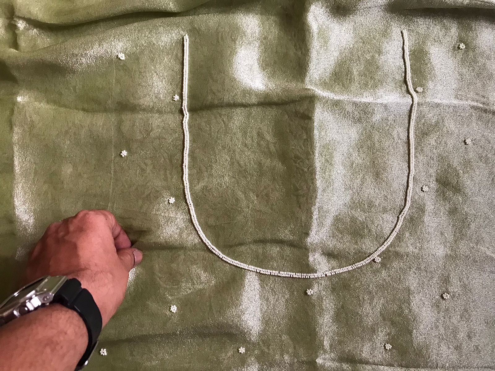 PISTACHIO GREEN KANCHIPURAM ZARI TISSUE SILK SAREE