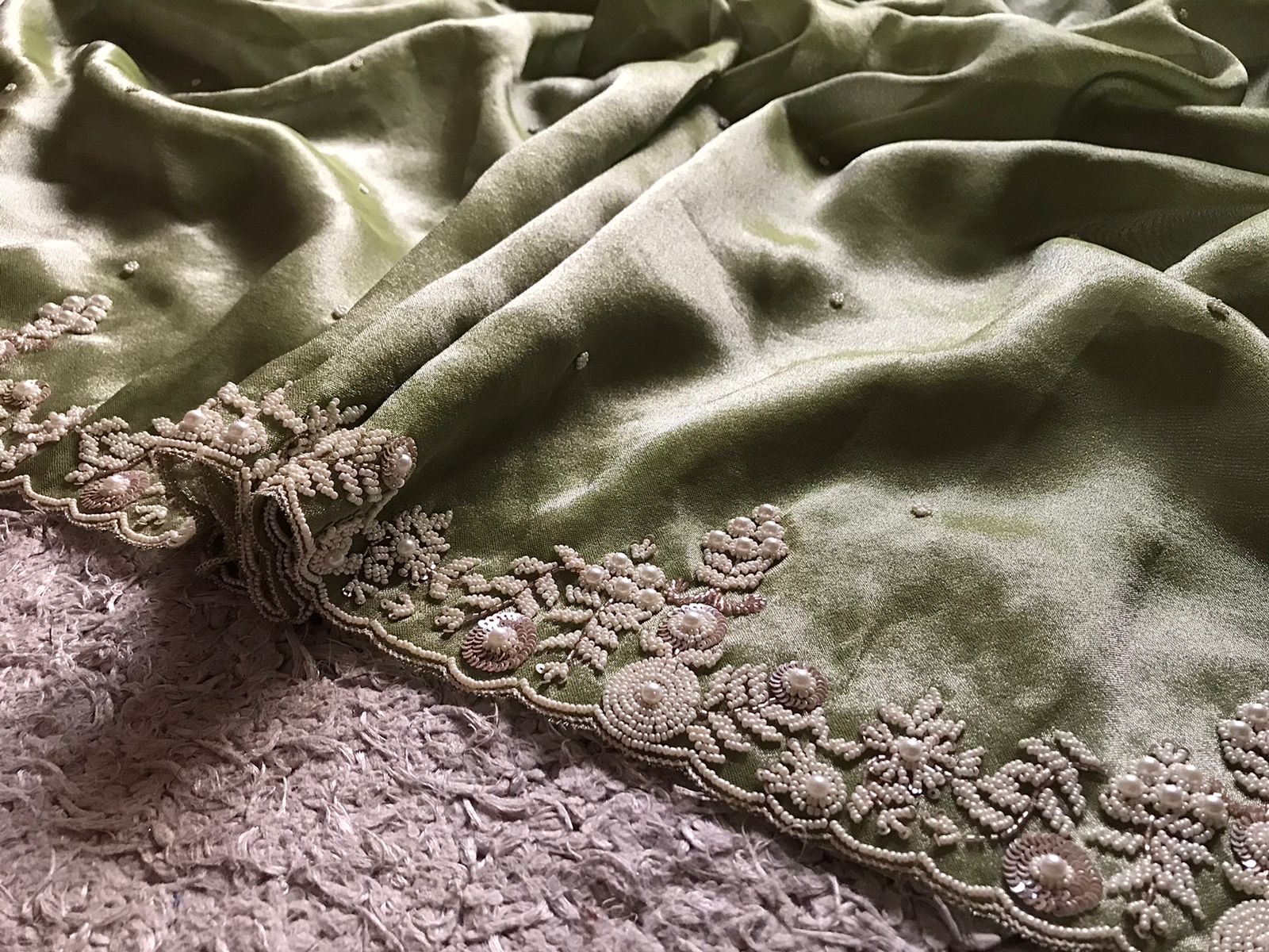 PISTACHIO GREEN KANCHIPURAM ZARI TISSUE SILK SAREE