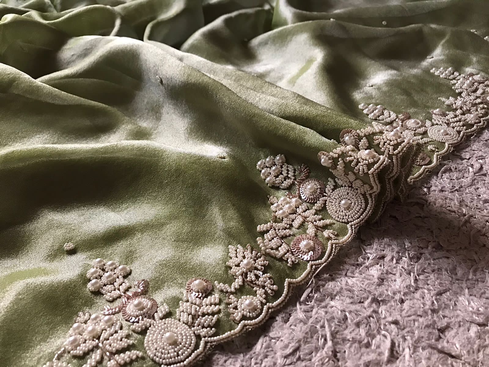 PISTACHIO GREEN KANCHIPURAM ZARI TISSUE SILK SAREE