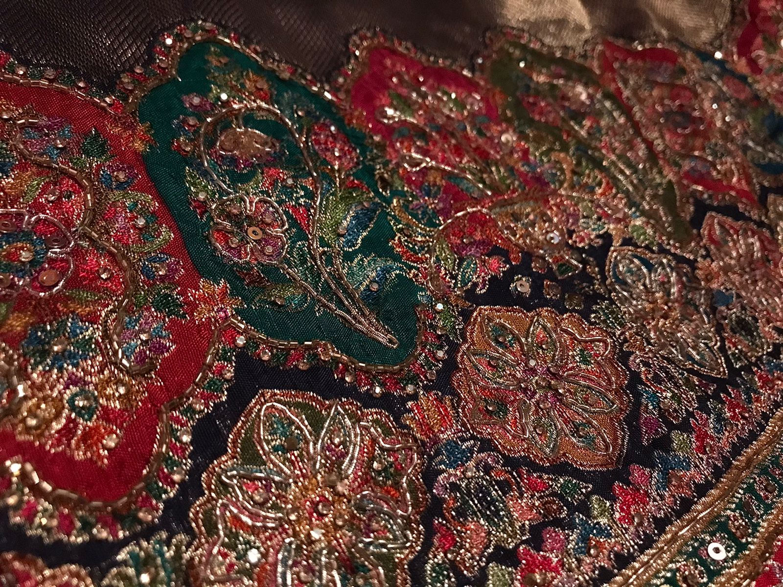 Heritage Kashmiri Pure Kani Silk Saree with Zardozi Handwork