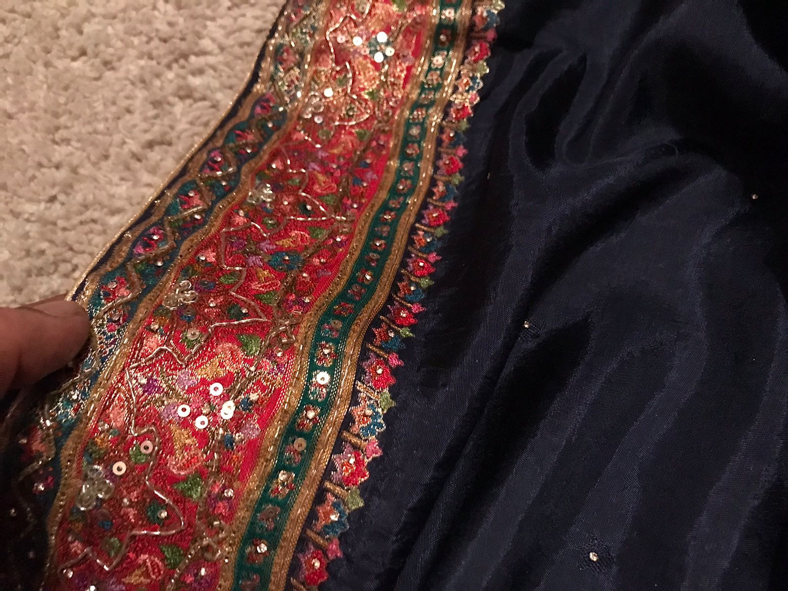 Heritage Kashmiri Pure Kani Silk Saree with Zardozi Handwork