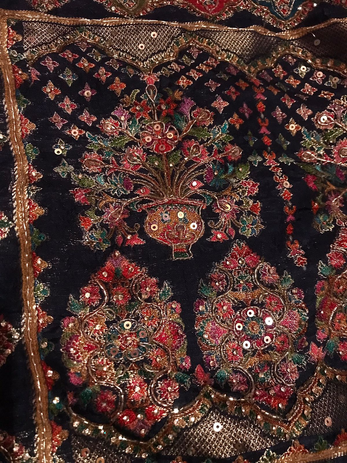 Heritage Kashmiri Pure Kani Silk Saree with Zardozi Handwork