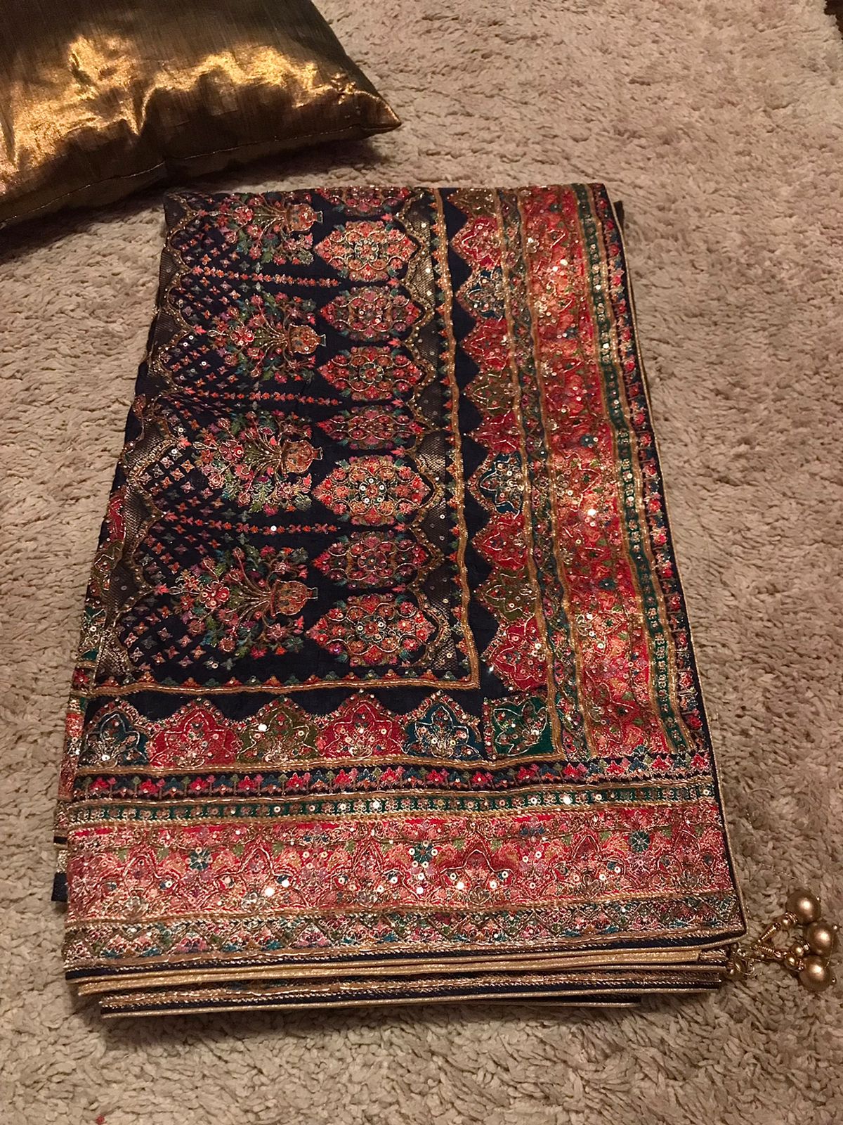 Heritage Kashmiri Pure Kani Silk Saree with Zardozi Handwork