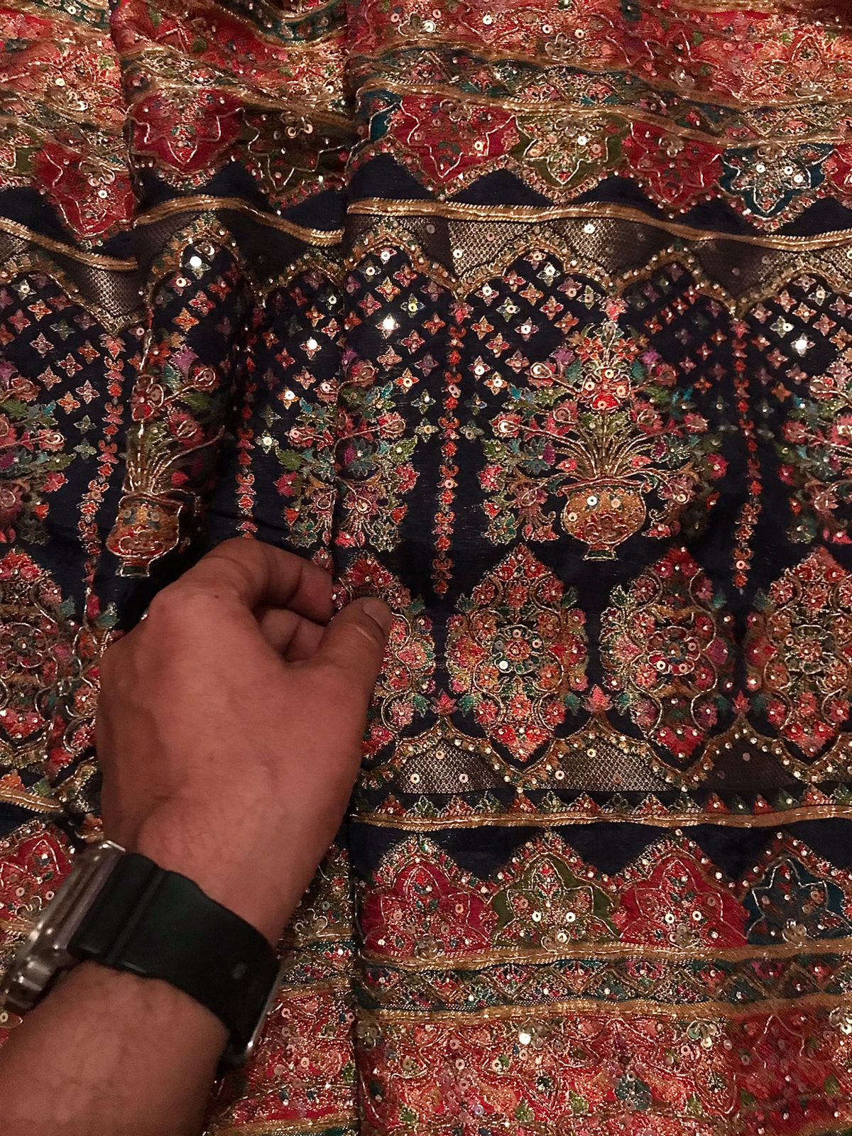 Heritage Kashmiri Pure Kani Silk Saree with Zardozi Handwork