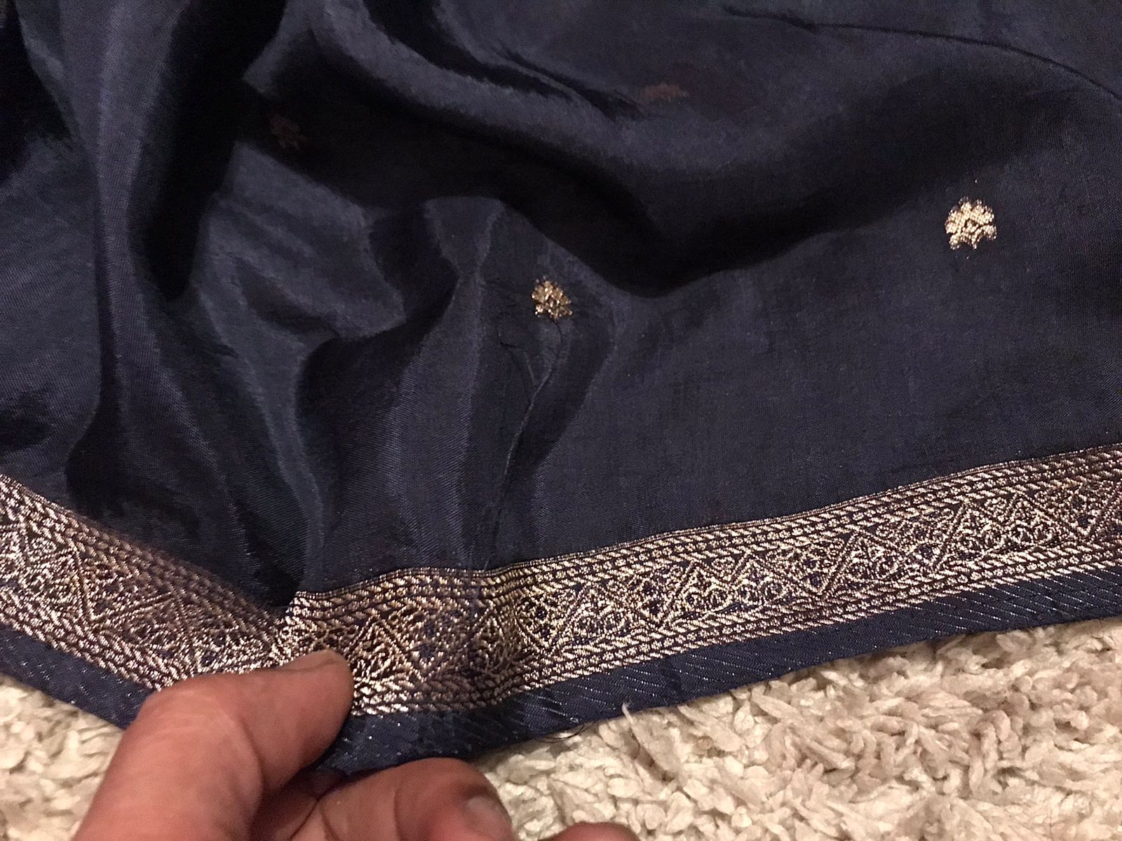 Heritage Kashmiri Pure Kani Silk Saree with Zardozi Handwork