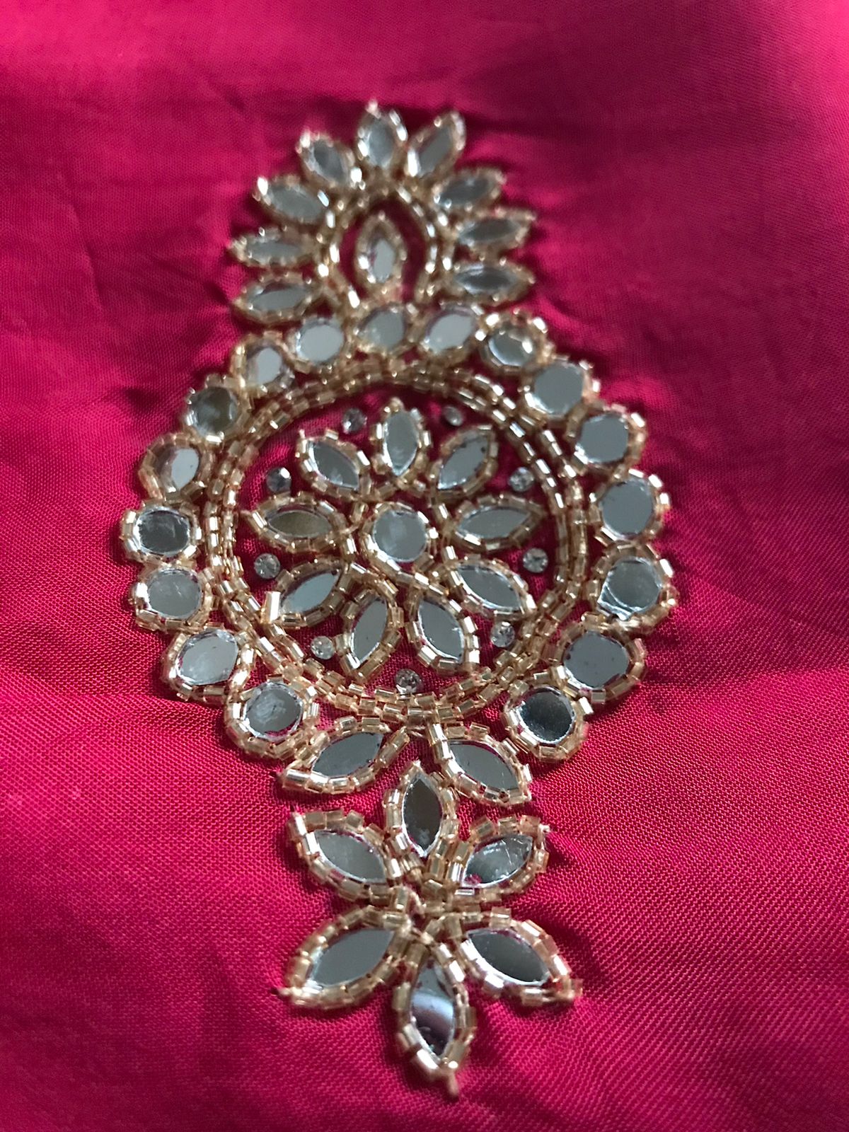 Premium Pure Russian Silk Saree with Original Mirror Handwork