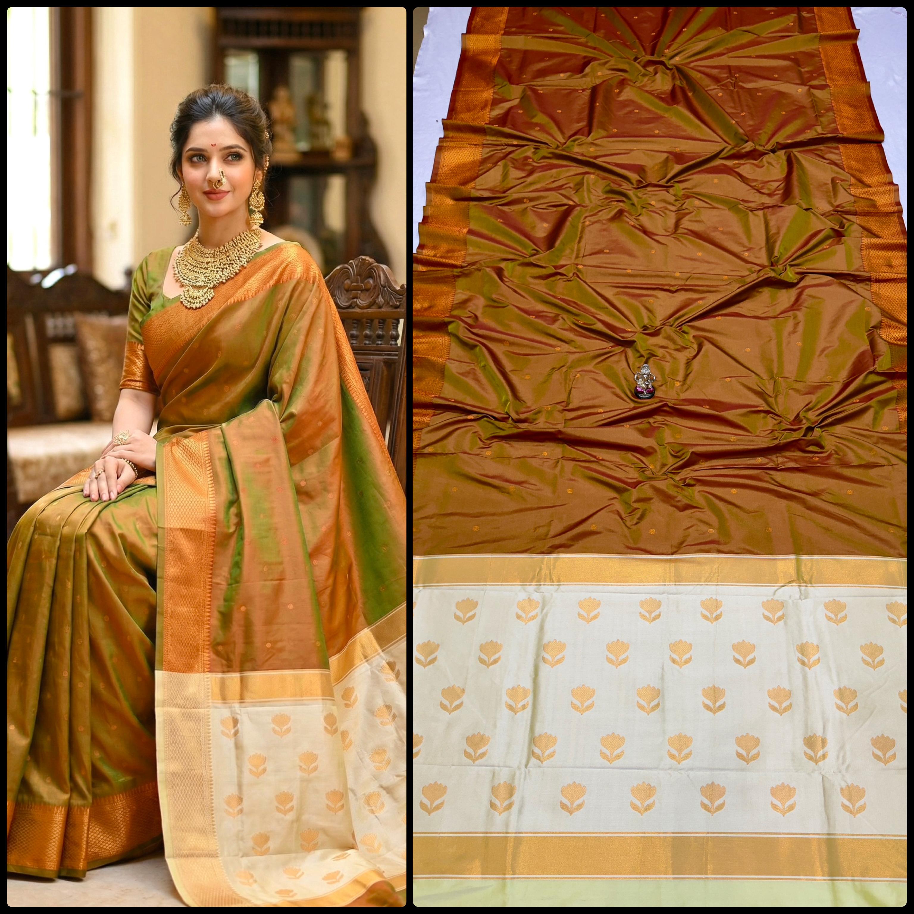 Elegant Semi Maheshwari Paithani Saree