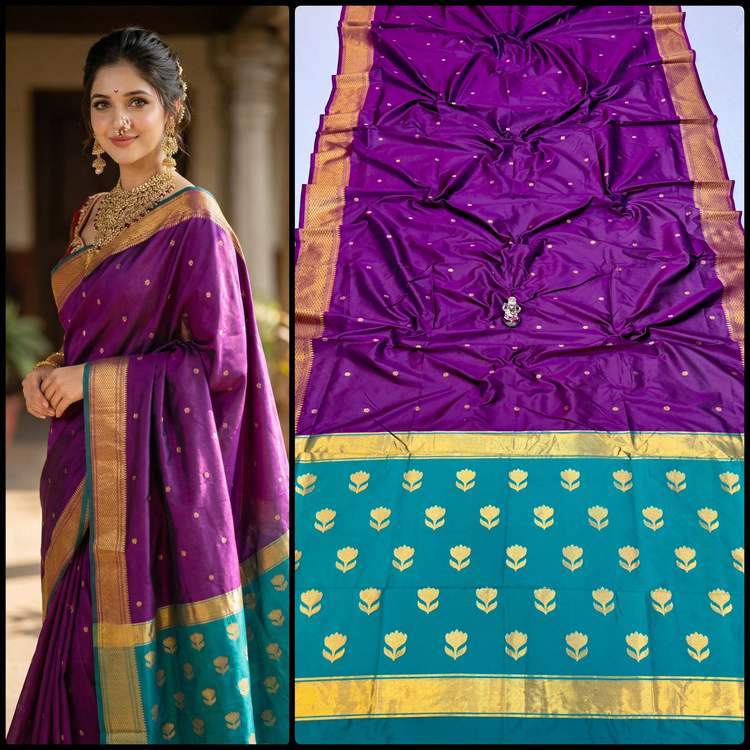 Elegant Semi Maheshwari Paithani Saree