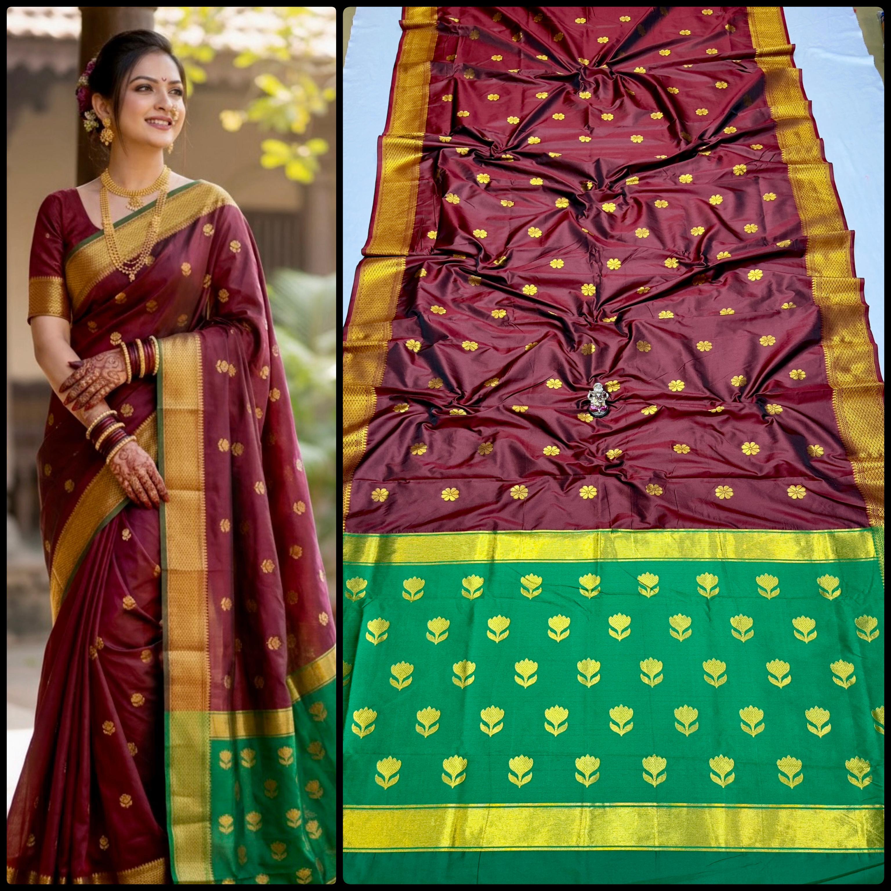Elegant Semi Maheshwari Paithani Saree
