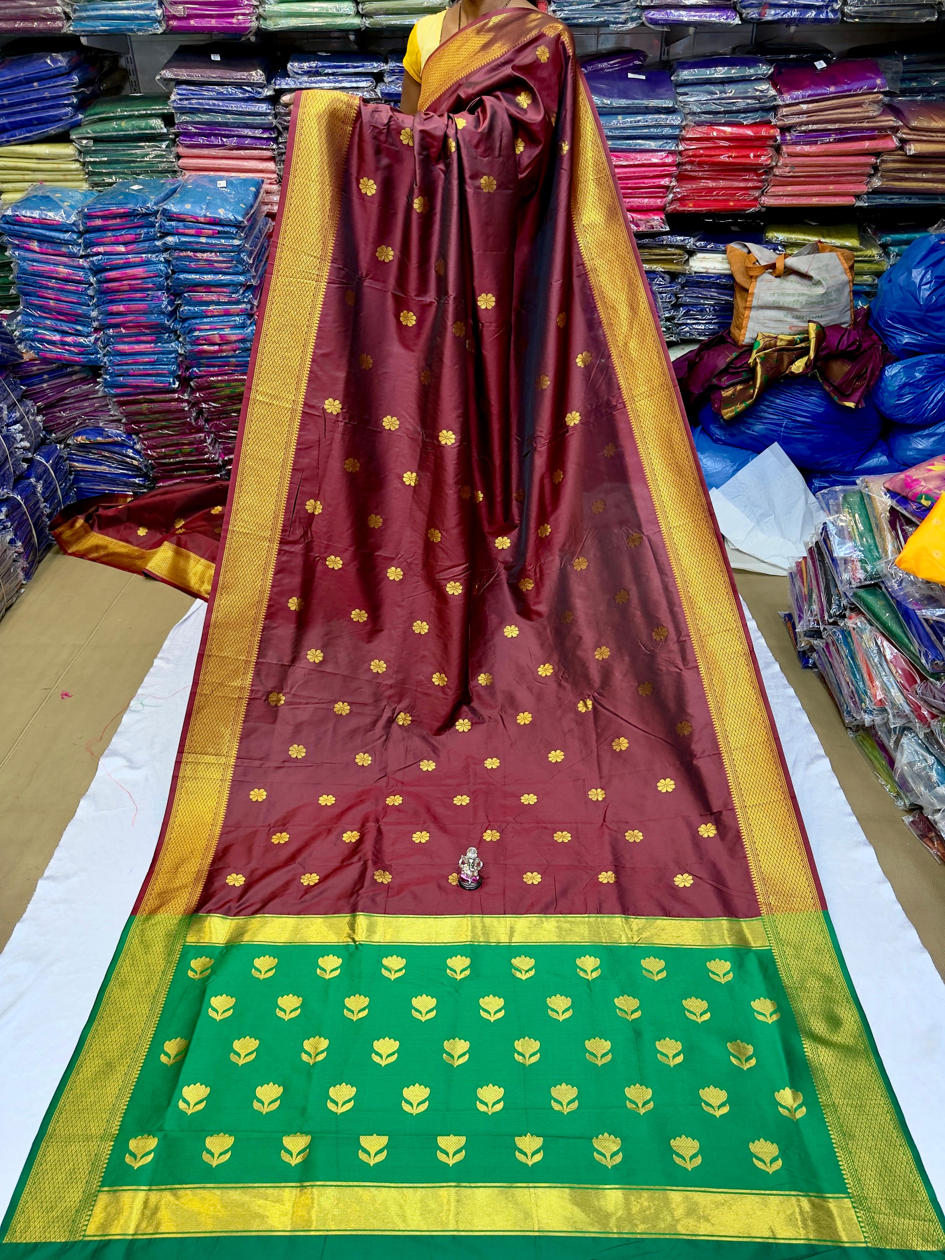 Elegant Semi Maheshwari Paithani Saree
