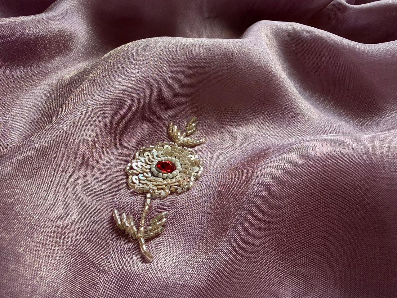 Rekha Ji Inspired Premium Pure Banarasi Zari Tissue Silk Saree with Rich Zardozi Handwork