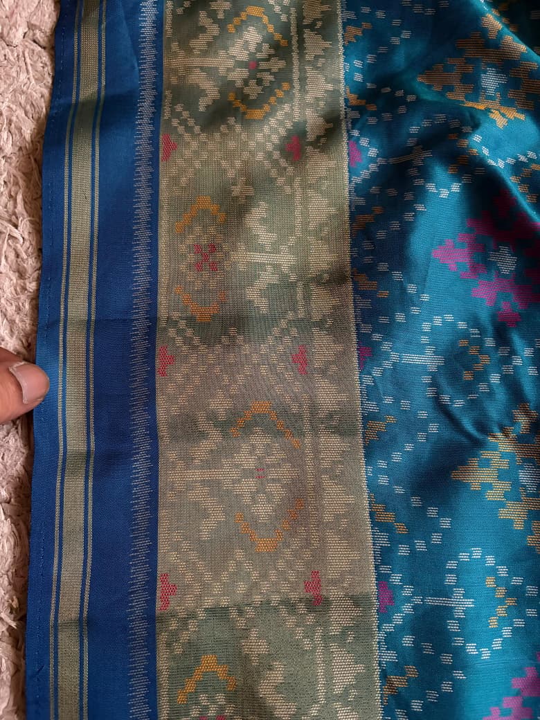 Premium Patan Patola Silk Saree with Intricate Multicoloured Weaving & Signature Patola Motifs