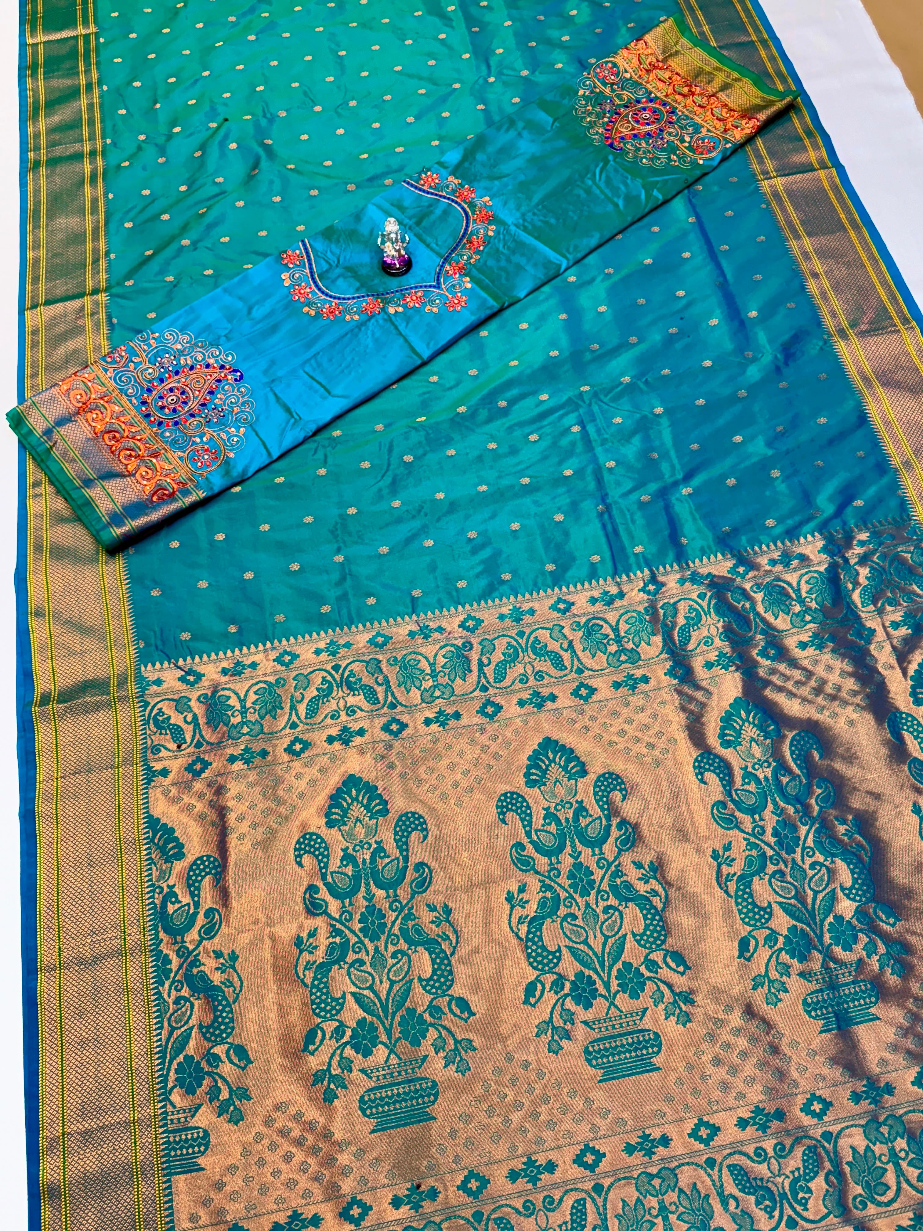 Kajal Kalanjali Paithani Premium Tana Silk Saree
