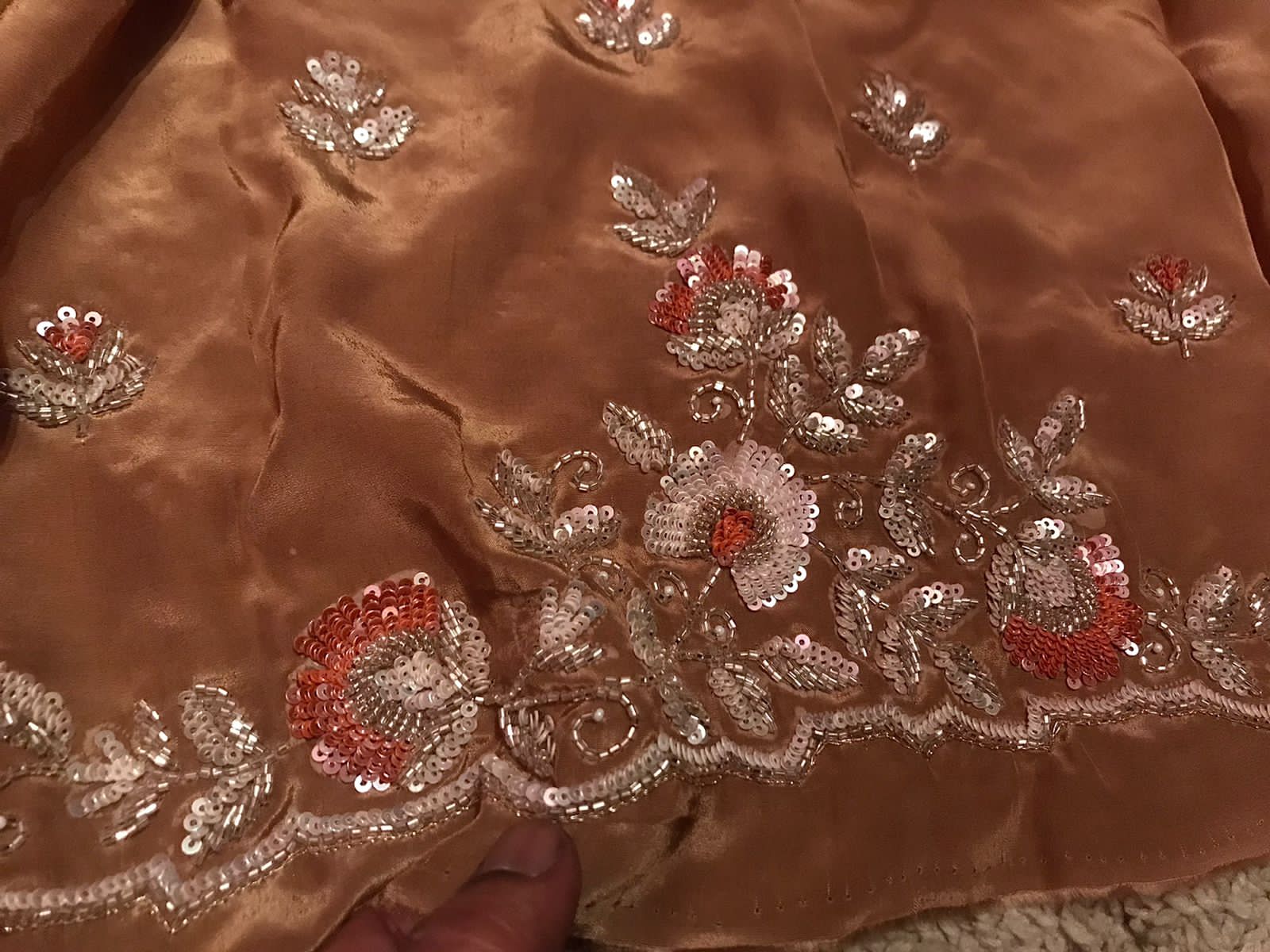 Ombré Shaded Premium Pure Banarasi Zari Tissue Silk saree embellished with intricate sequins pearl cut daana handwork