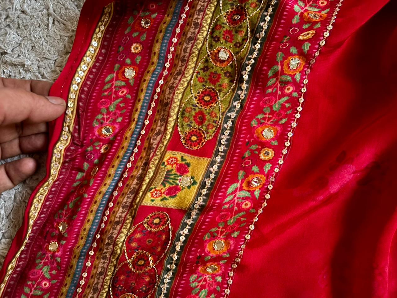 Kriti Sanon Inspired Premium Pure Banarasi Zari Tissue Silk saree with zari work embellished with sequins foil mirror handwork