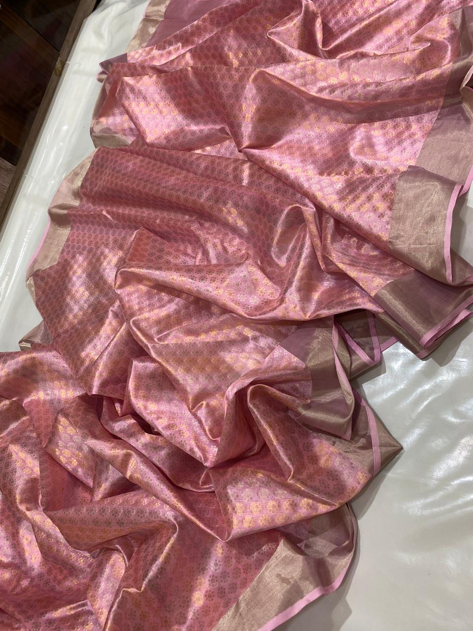 Chanderi Handloom Pattu Silk Saree With Blouse