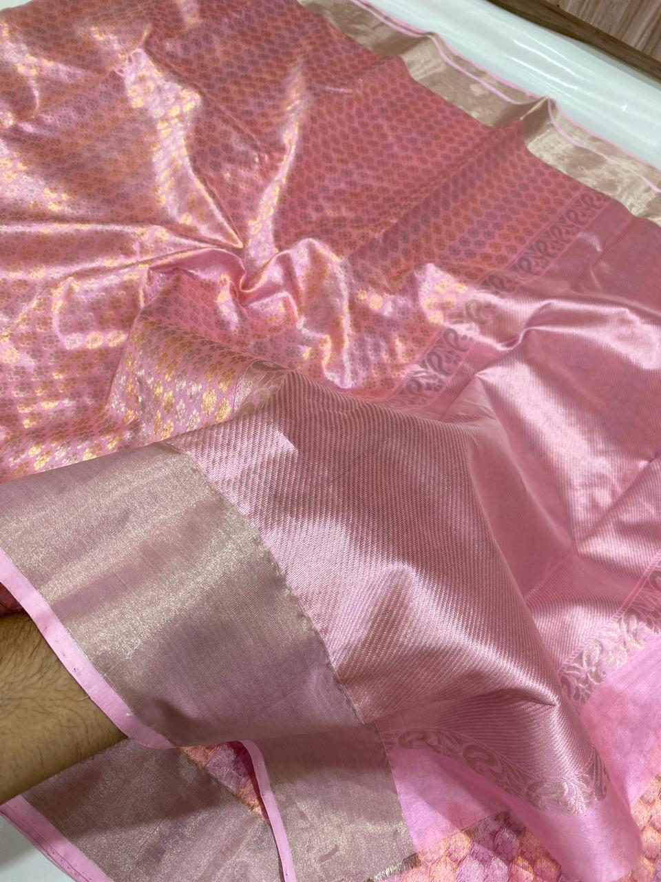 Chanderi Handloom Pattu Silk Saree With Blouse