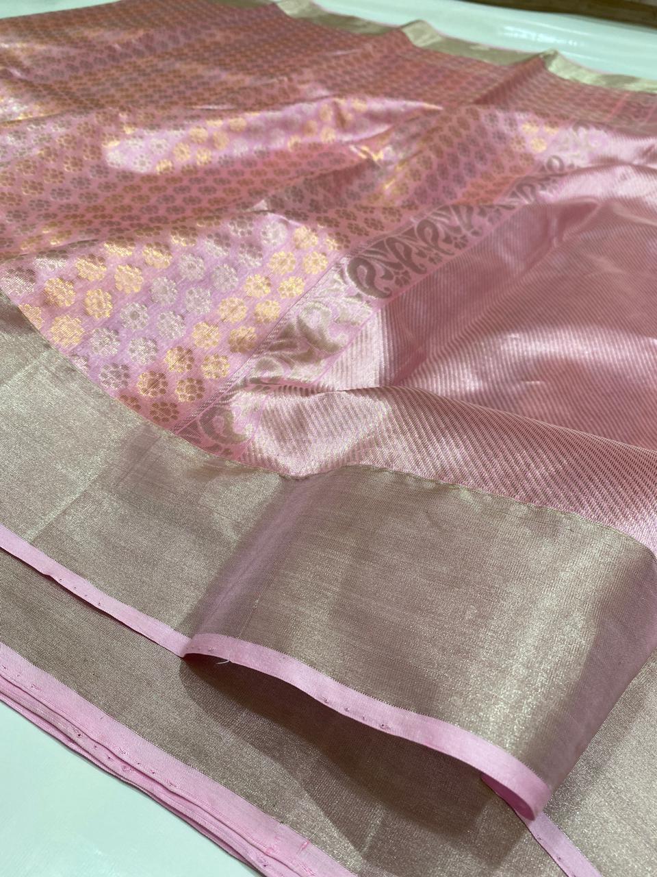 Chanderi Handloom Pattu Silk Saree With Blouse
