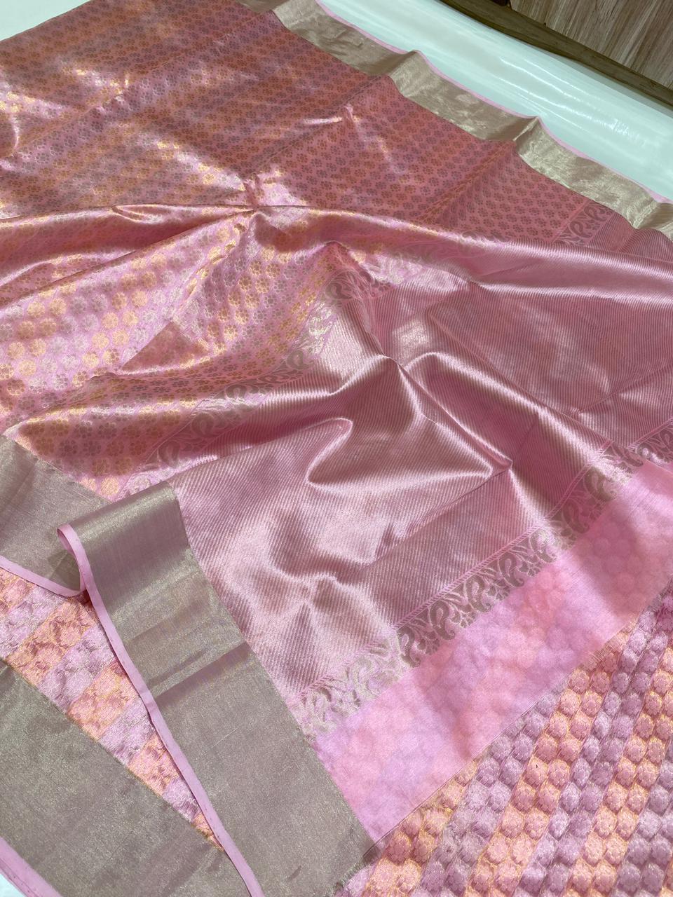 Chanderi Handloom Pattu Silk Saree With Blouse