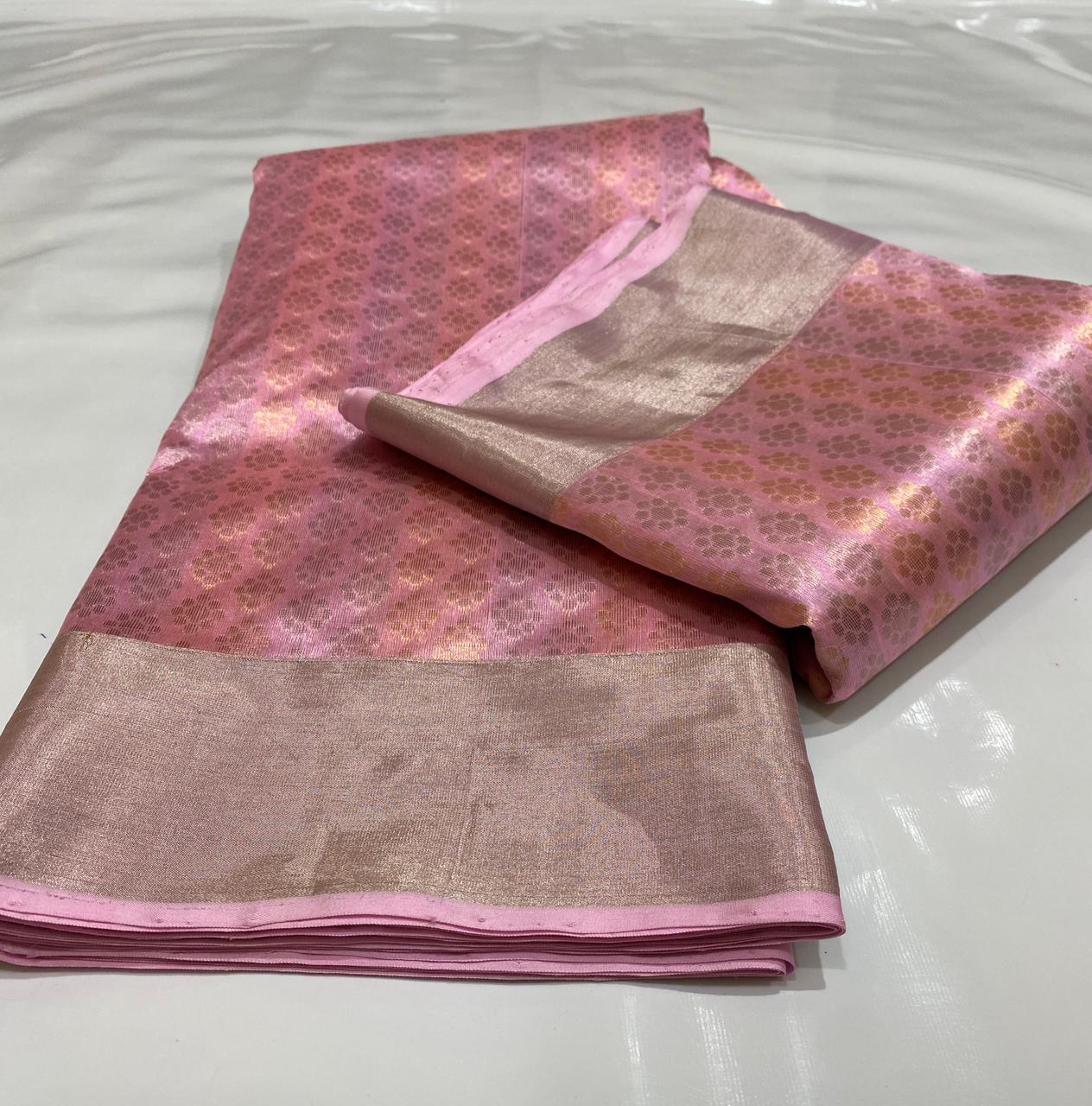 Chanderi Handloom Pattu Silk Saree With Blouse