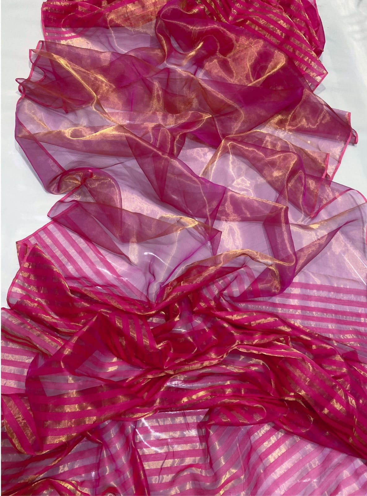 Chanderi Handloom Pattu Tishu Silk Saree With Blouse