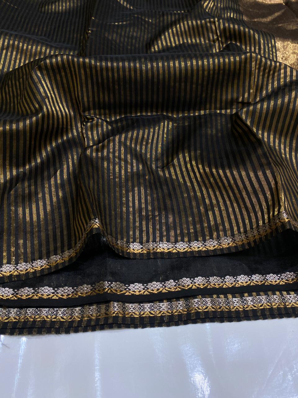 Chanderi Handloom Pattu Silk Saree With Blouse