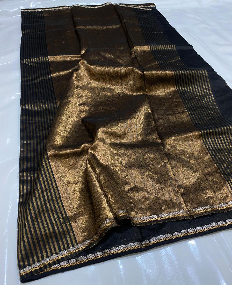 Chanderi Handloom Pattu Silk Saree With Blouse