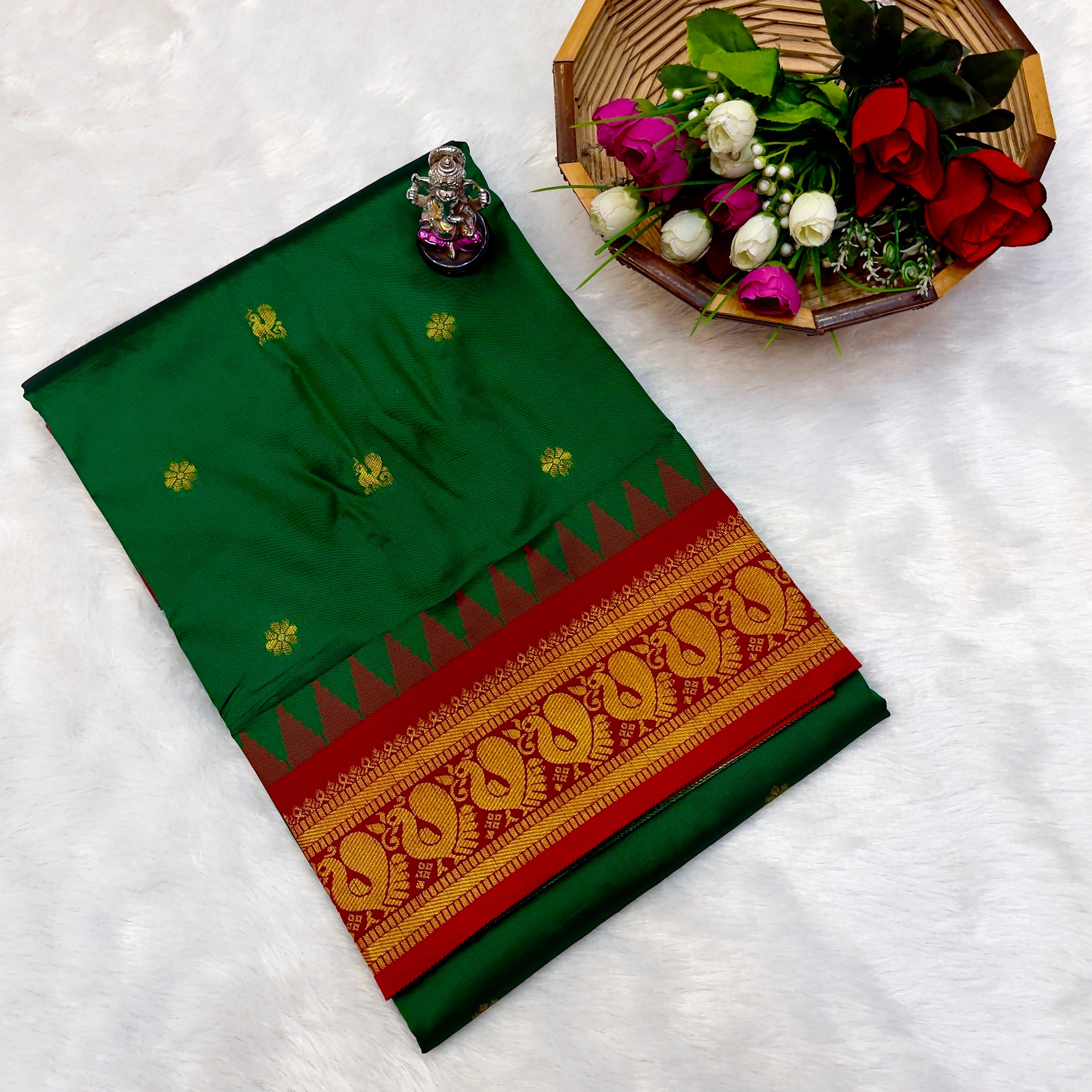 Beautiful Half Silk Gadwal Paithani Premium Soft Katan Silk Saree
