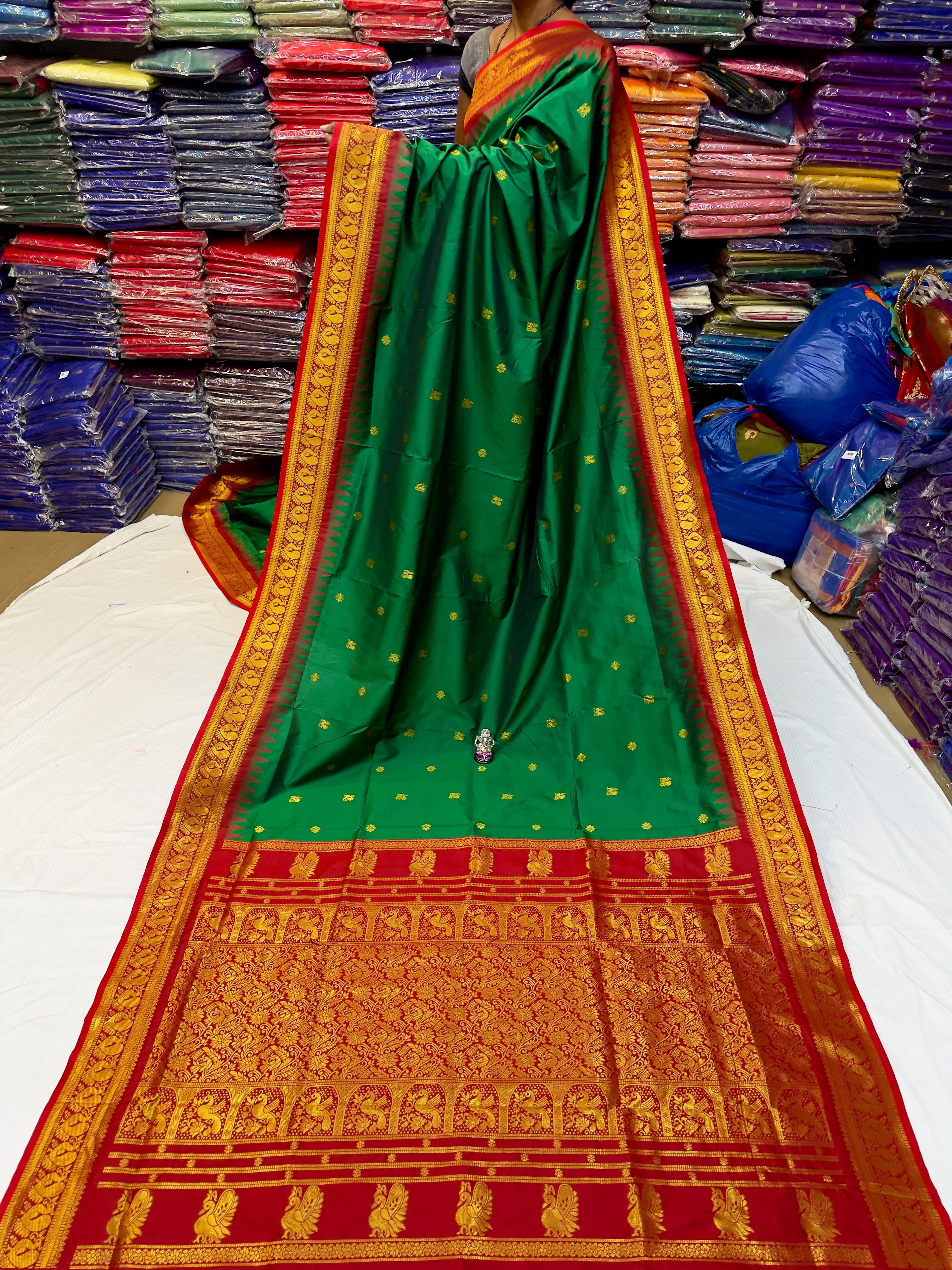 Beautiful Half Silk Gadwal Paithani Premium Soft Katan Silk Saree