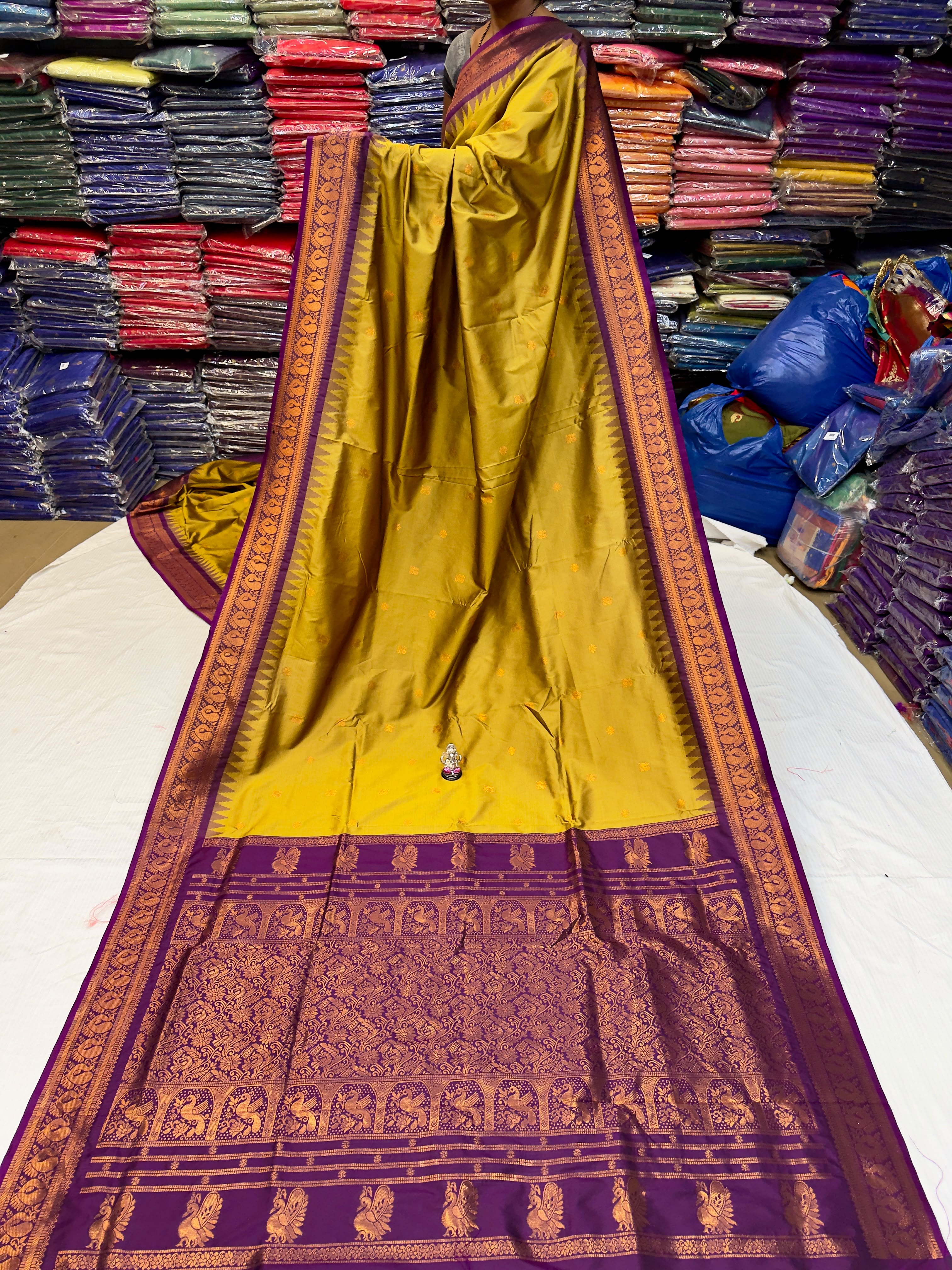 Soft Katan Silk Gadwal Paithani Saree With Zari Woven Blouse