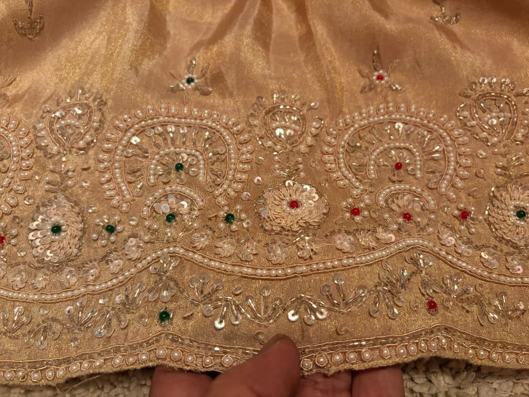 Pure Kanchipuram Zari Tissue Silk Saree with Intricate Zardozi Handwork
