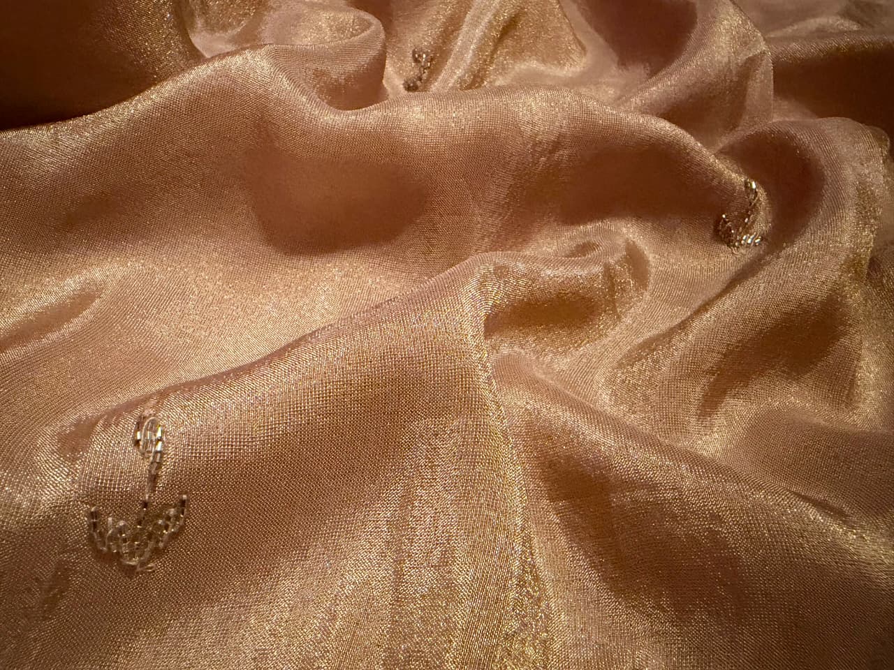 Pure Kanchipuram Zari Tissue Silk Saree with Intricate Zardozi Handwork